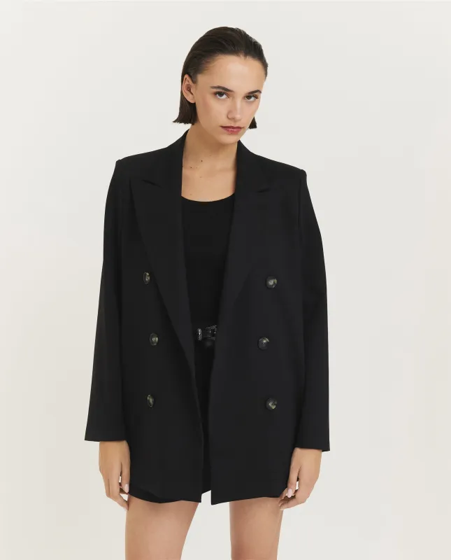 Double breasted jas - Zwart sold by Pauw Amsterdam