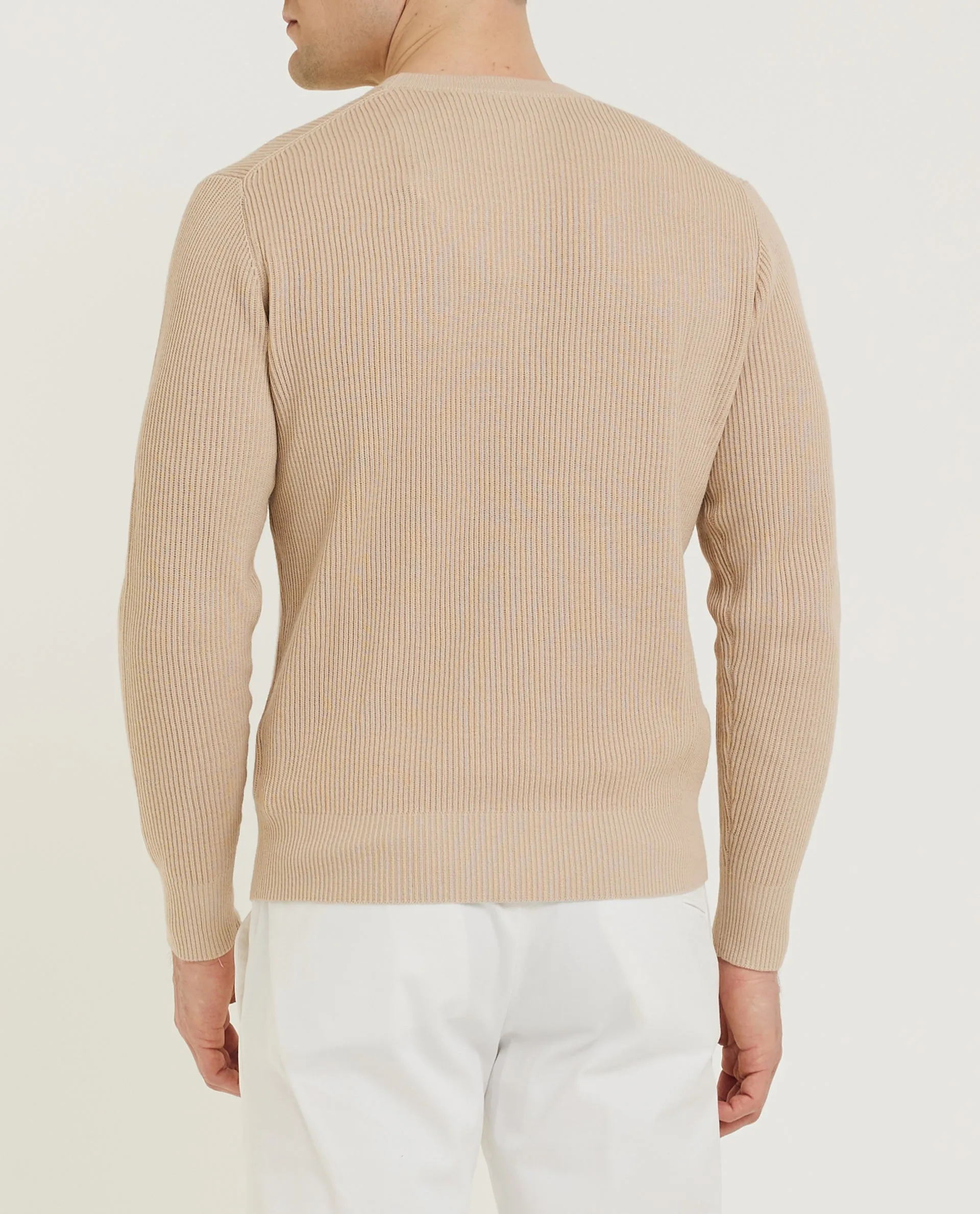 Geribde Ronde Hals Trui - Lichtbruin sold by Pauw Amsterdam product image thumbnail 4