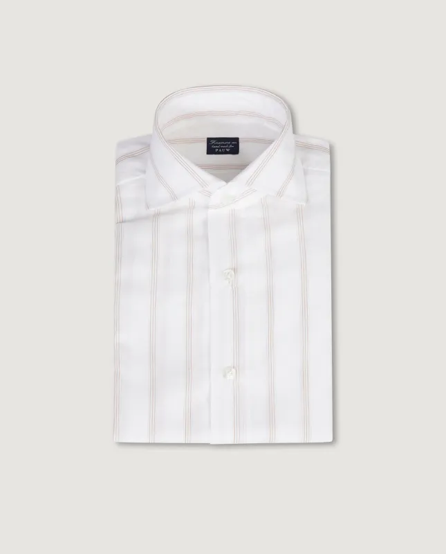 Riva Cotton Linen Shirt - Lichtbruin sold by Pauw Amsterdam