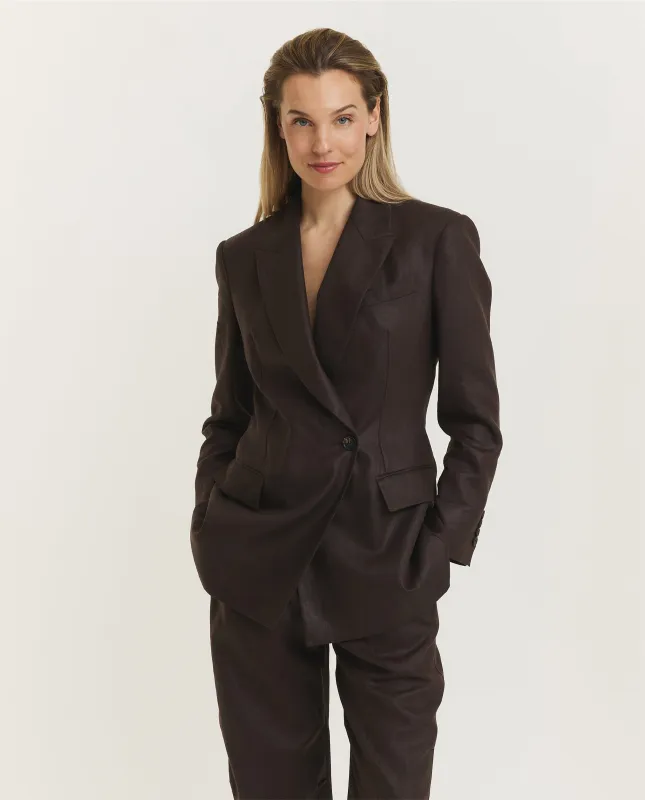 Linnen blazer - Bruin made by Brunello Cucinelli