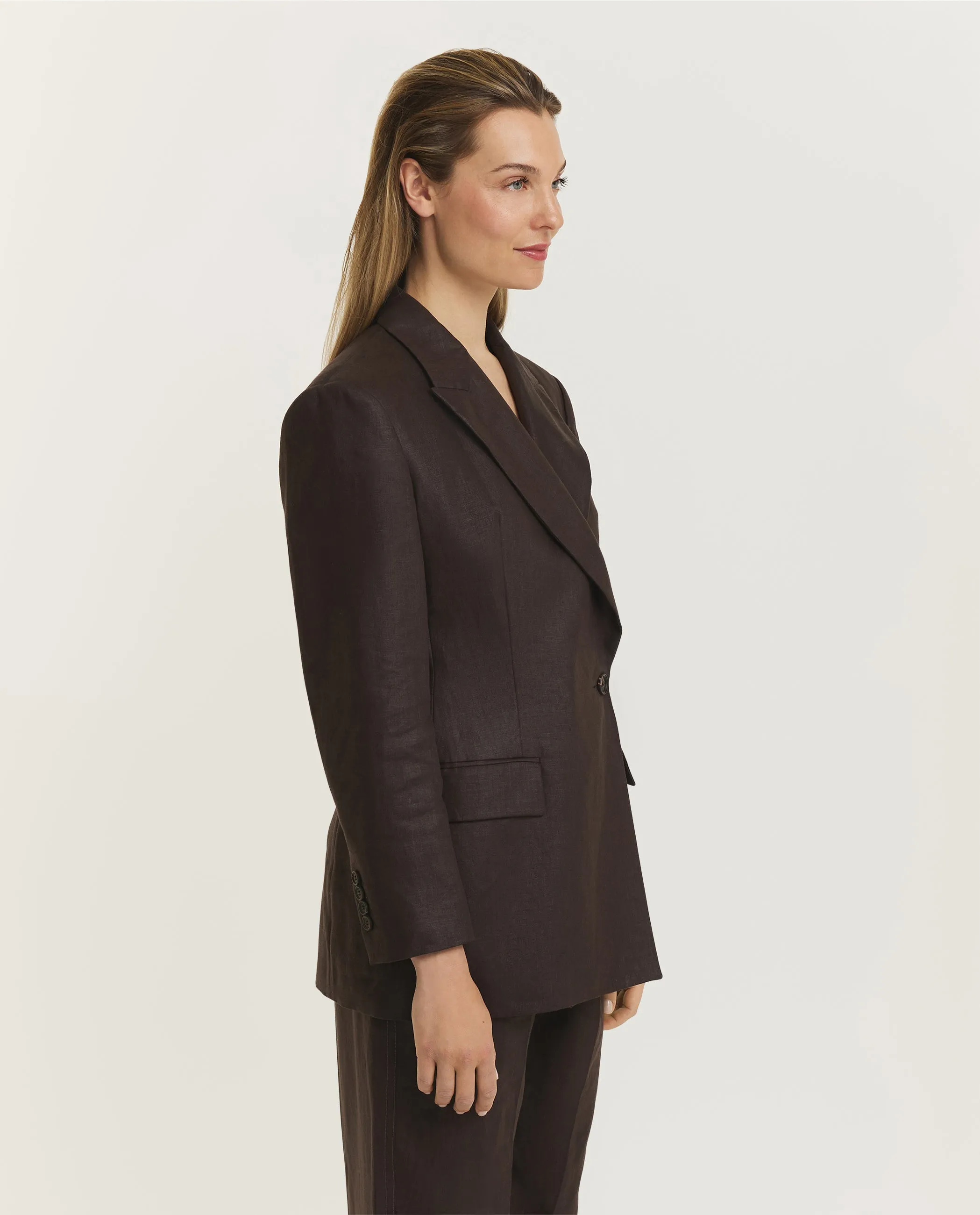 Linnen blazer - Bruin sold by Pauw Amsterdam product image thumbnail 4