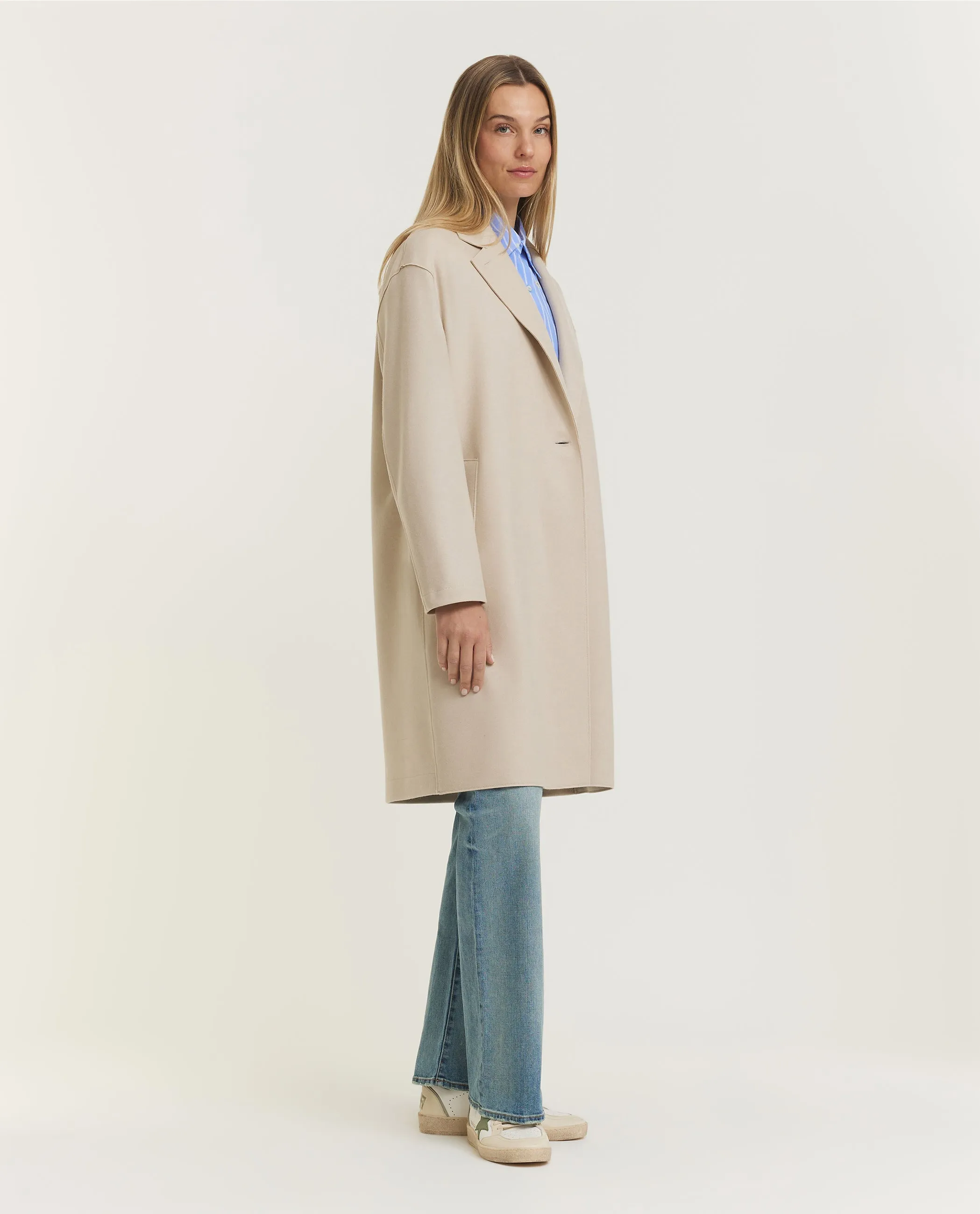 Geperste Wol Cashmere Jas - Lichtbruin sold by Pauw Amsterdam product image thumbnail 3