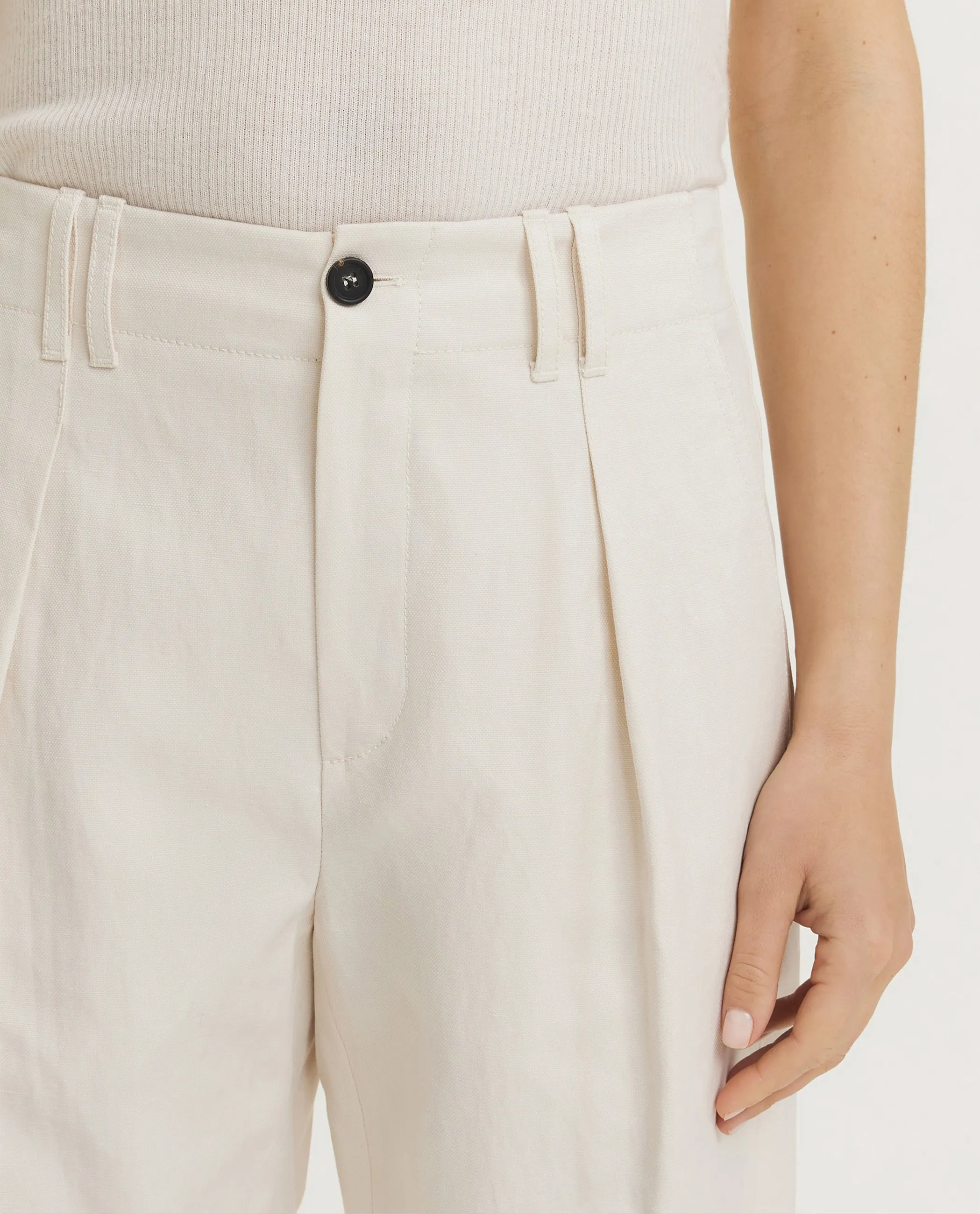 Katoen-linnen broek - Ecru sold by Pauw Amsterdam product image thumbnail 2