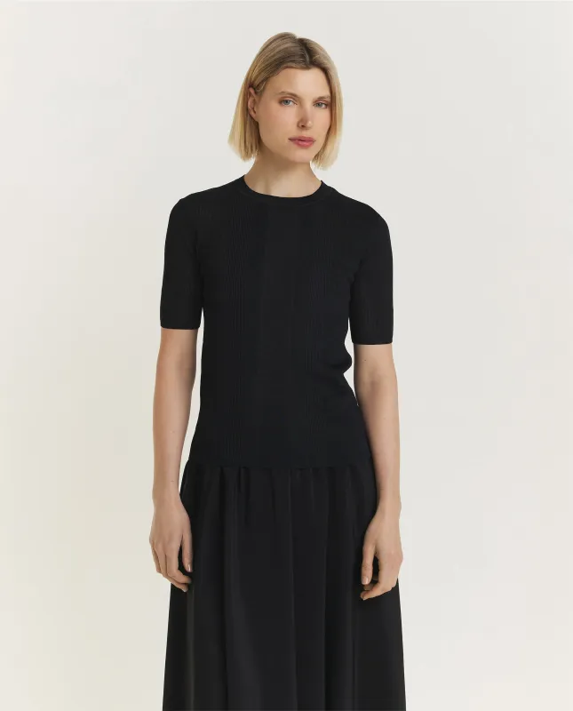 Crisp Rayon T-Shirt - Donkerblauw made by Joseph