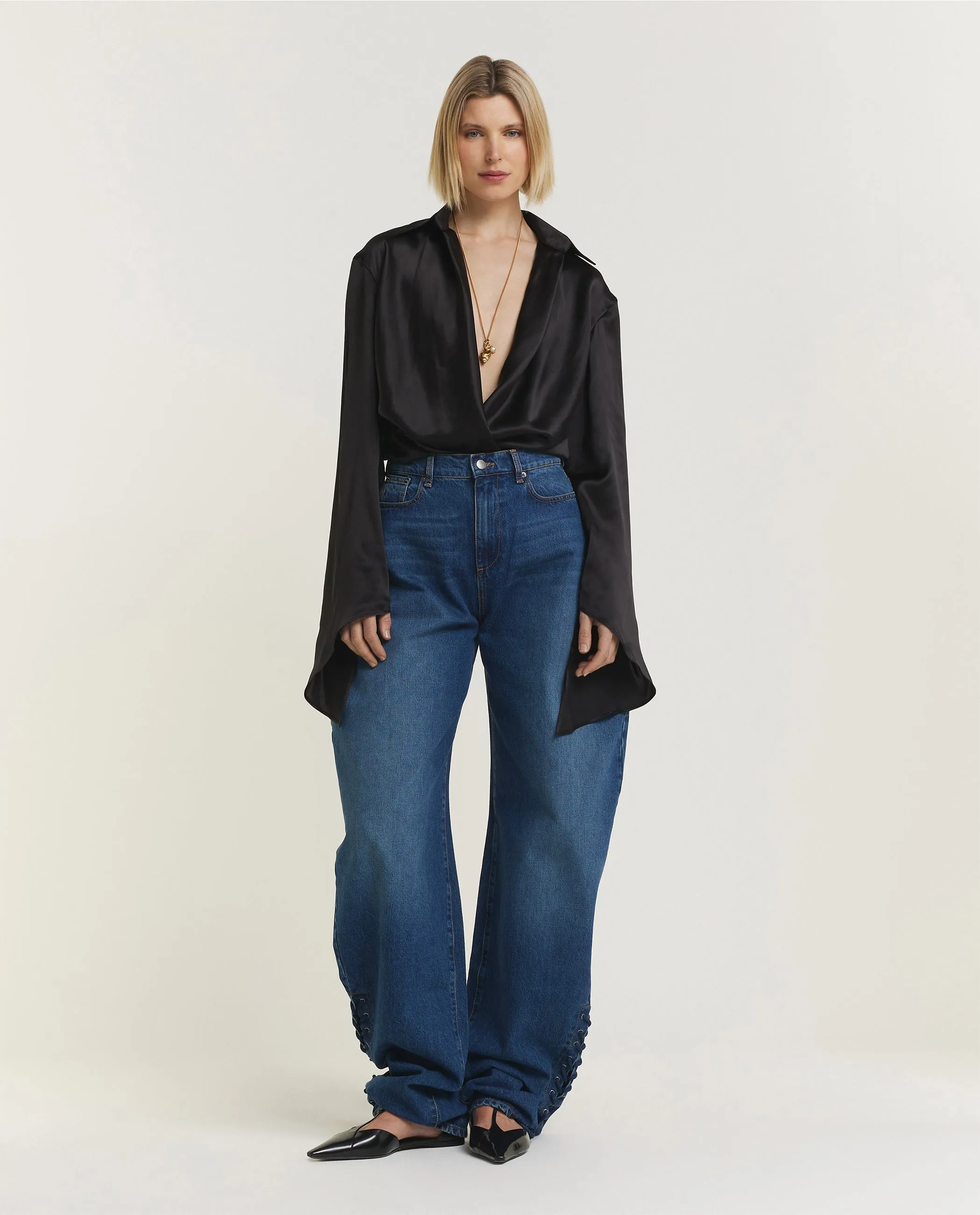 Geveterde Oversized Denim - Blauw sold by Pauw Amsterdam