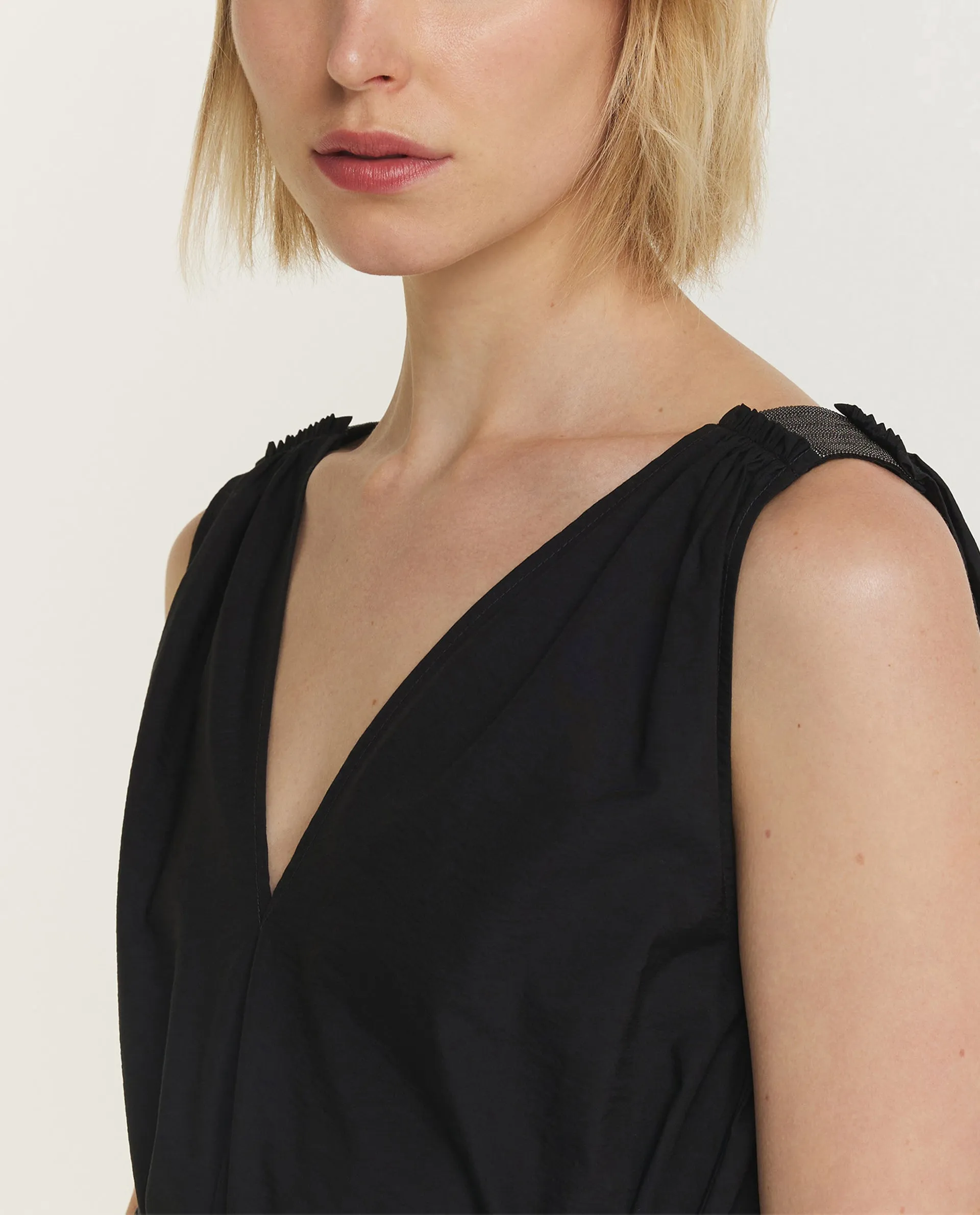 Poplin Jurk met Riem - Zwart sold by Pauw Amsterdam product image thumbnail 2