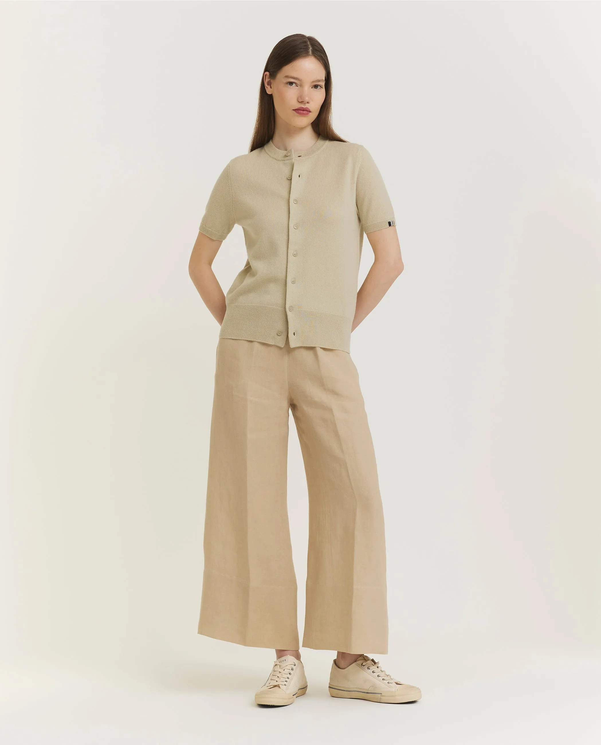 Korte Mouwen Cardigan - Lichtbruin sold by Pauw Amsterdam product image thumbnail 3