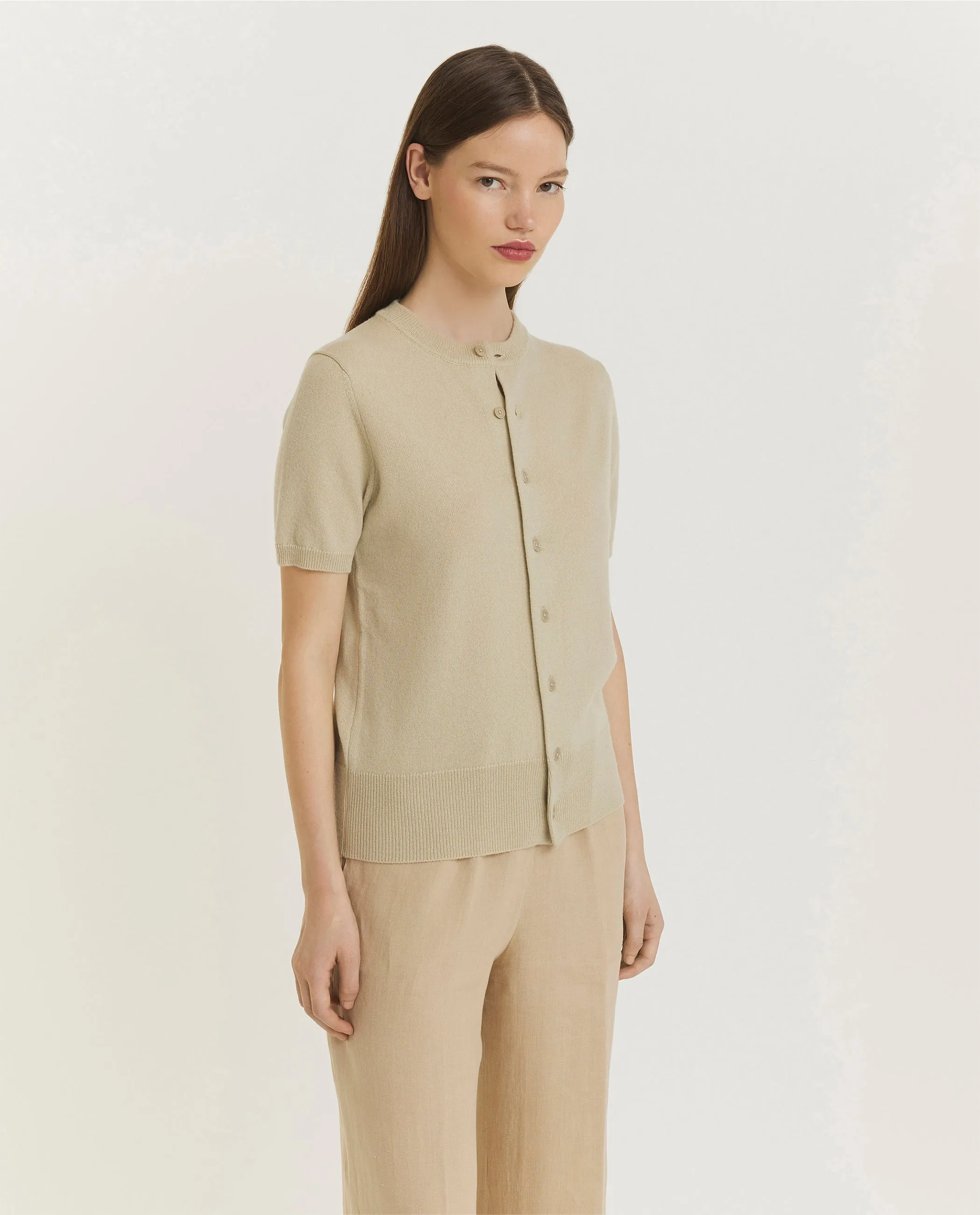 Korte Mouwen Cardigan - Lichtbruin sold by Pauw Amsterdam product image thumbnail 4