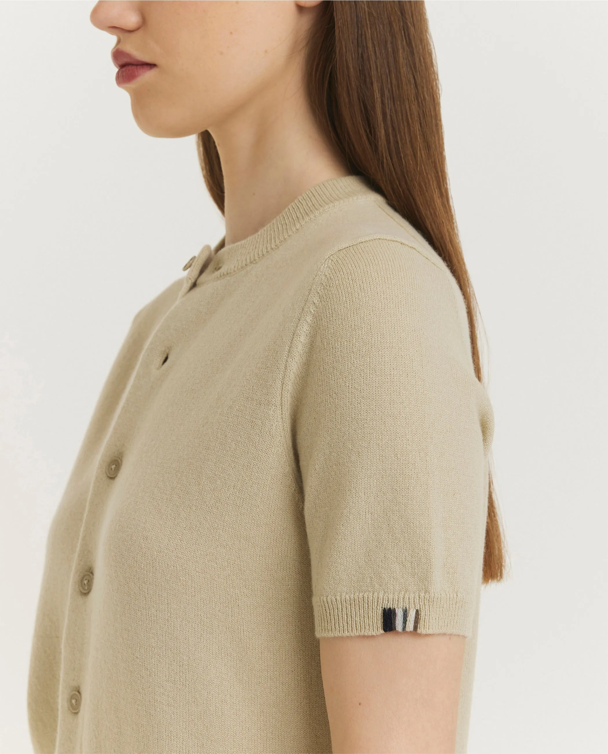 Korte Mouwen Cardigan - Lichtbruin sold by Pauw Amsterdam product image thumbnail 2