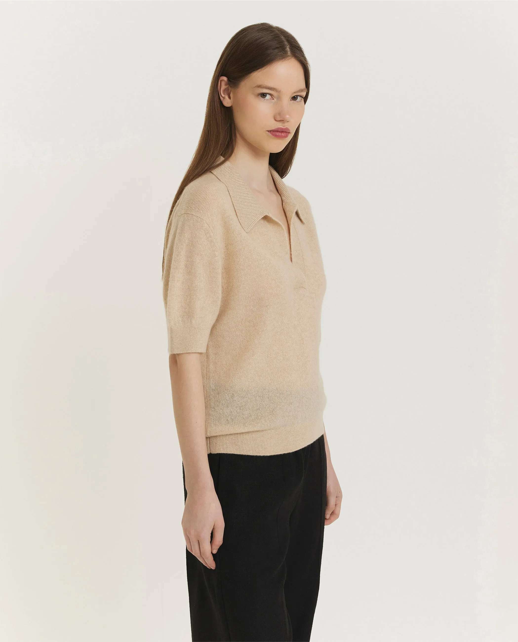 Cashmere Polo - Lichtbruin sold by Pauw Amsterdam product image thumbnail 4