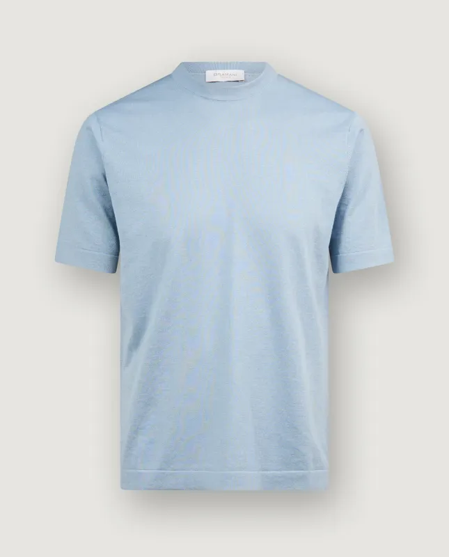 Katoen Zijde T-Shirt - Lichtblauw sold by Pauw Amsterdam