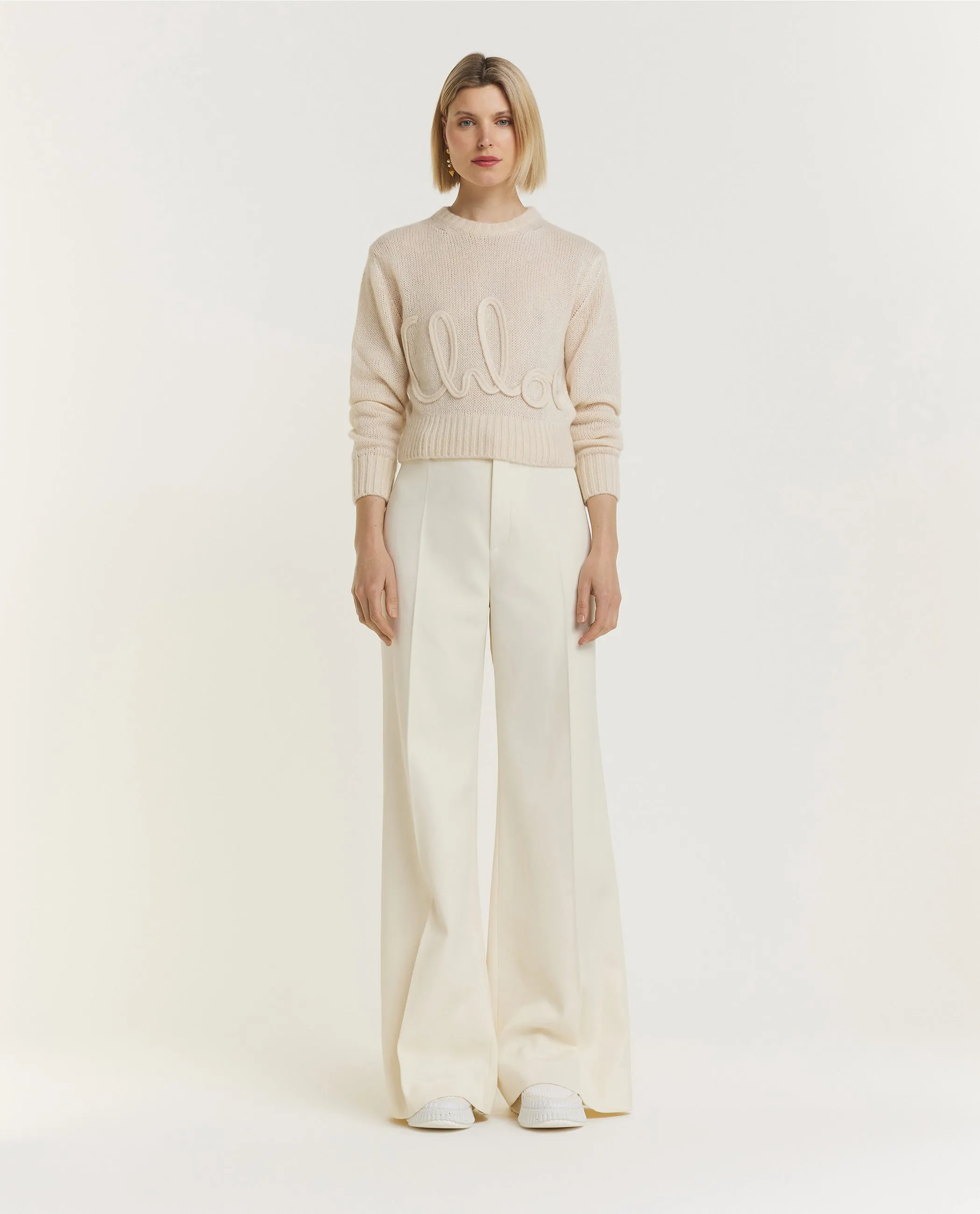 Alpaca Zijde Logo Trui - offline only - Ecru sold by Pauw Amsterdam product image thumbnail 3