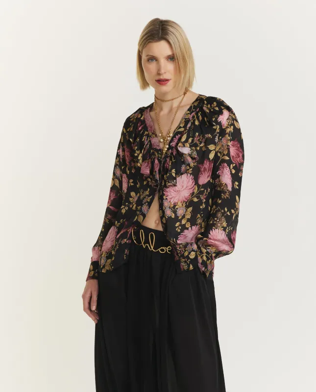 V-Hals Blouse - offline only  - Zwart sold by Pauw Amsterdam