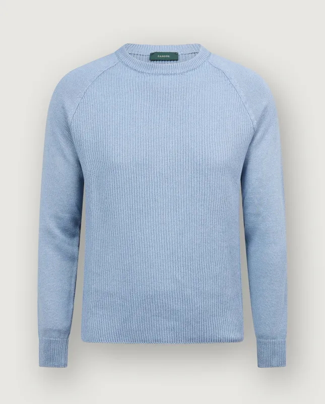 Linnen Katoenen Trui - Lichtblauw sold by Pauw Amsterdam