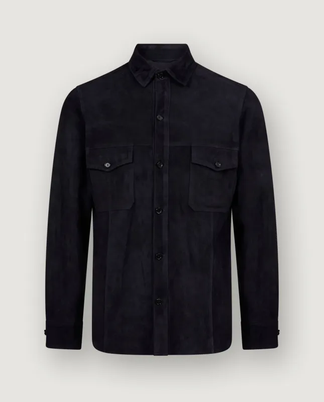 Suede Overshirt - Donkerblauw sold by Pauw Amsterdam