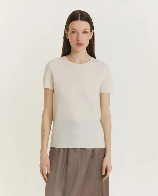 Cashmere T-shirt - Ecru sold by Pauw Amsterdam