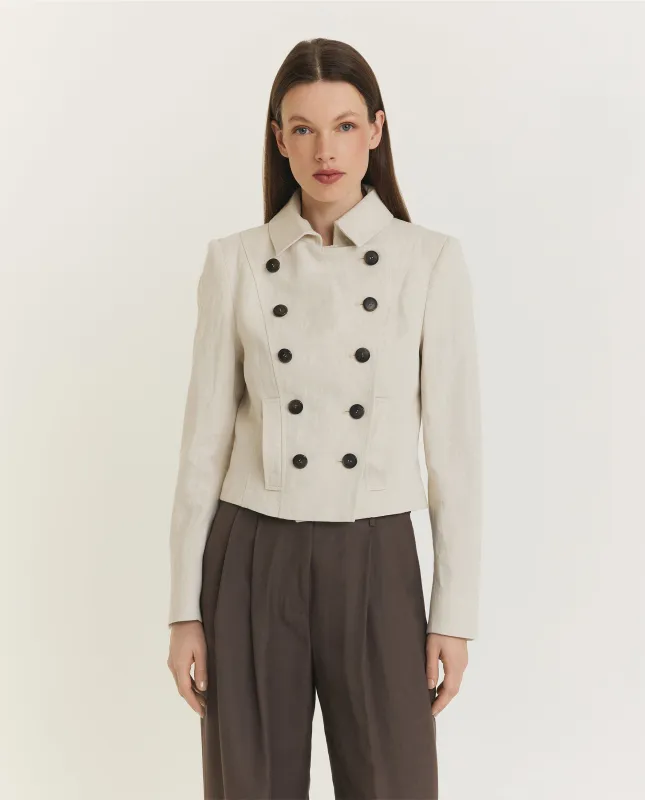 Katoen Linnen Blazer - Ecru sold by Pauw Amsterdam