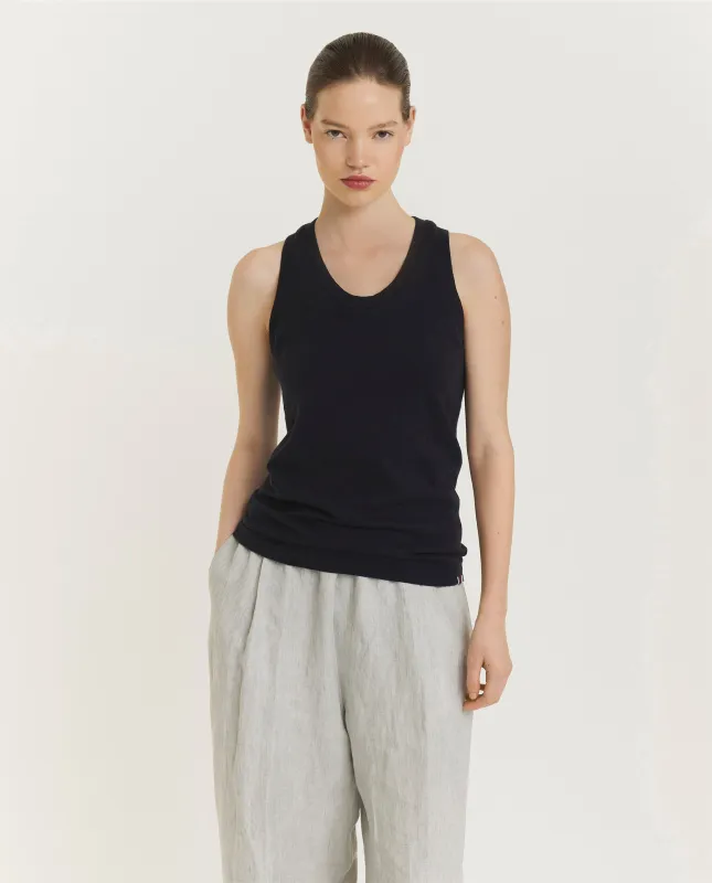 Katoen Cashmere Tanktop - Donkerblauw sold by Pauw Amsterdam
