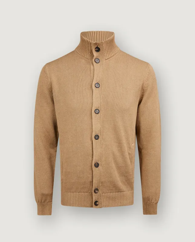 Linnen Katoen Chioto Vest - Lichtbruin sold by Pauw Amsterdam