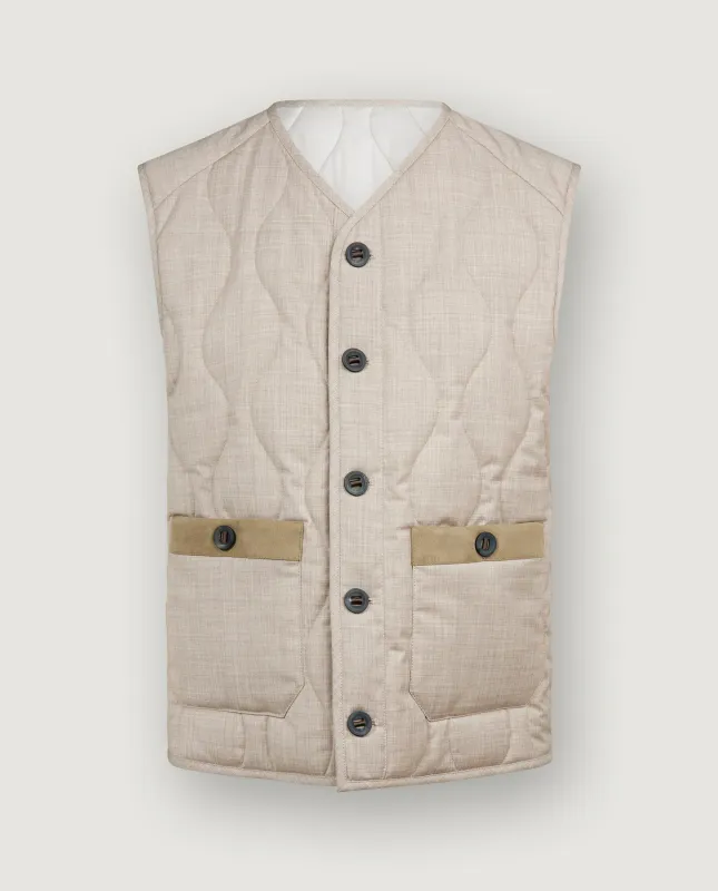 Quilted Bodywarmer - Lichtbruin sold by Pauw Amsterdam