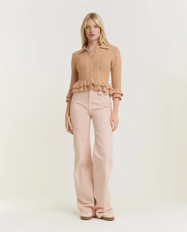 High-Rise Flare Jeans - offline only - Roze sold by Pauw Amsterdam