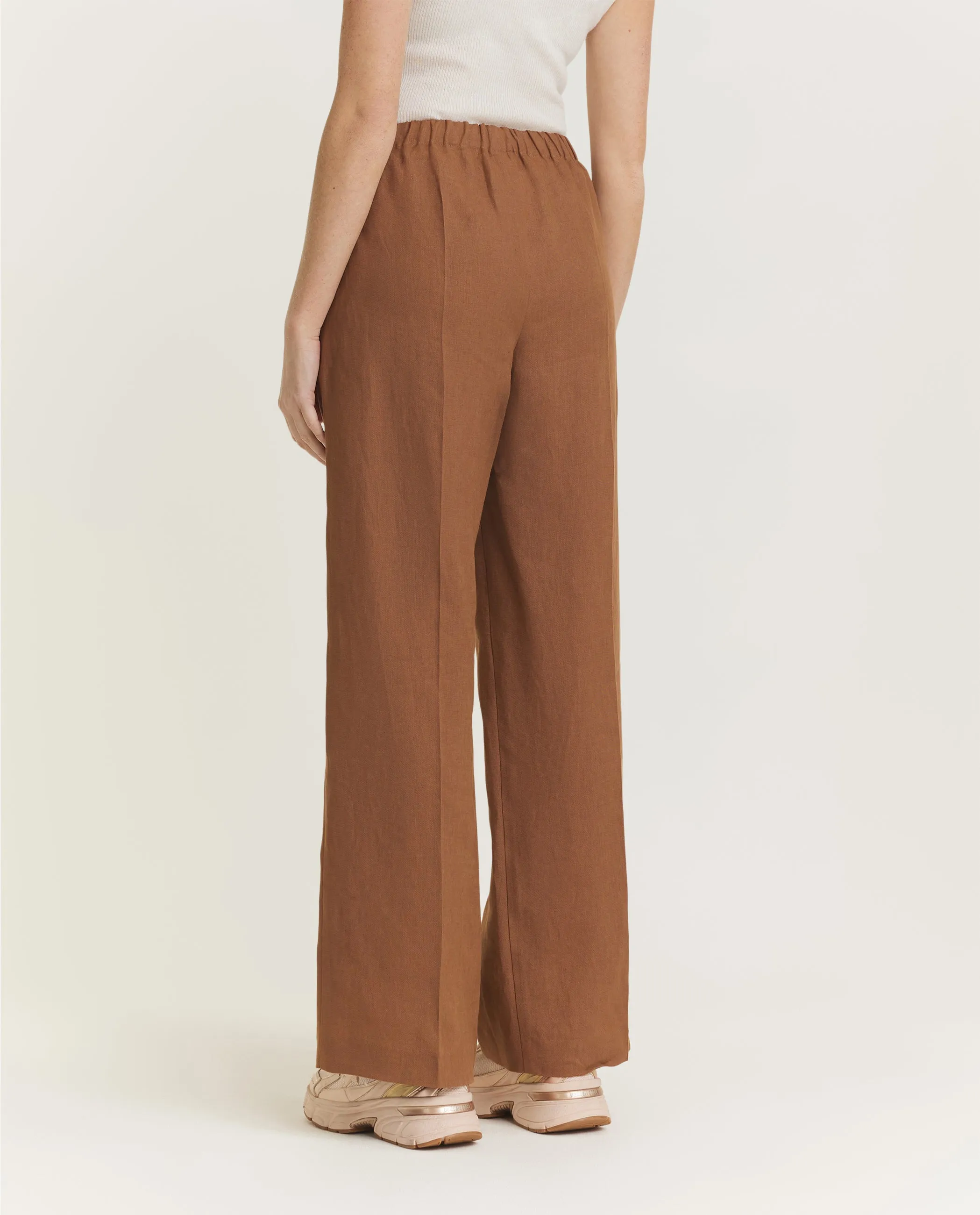 Wijde Linnen Broek - Bruin sold by Pauw Amsterdam product image thumbnail 4