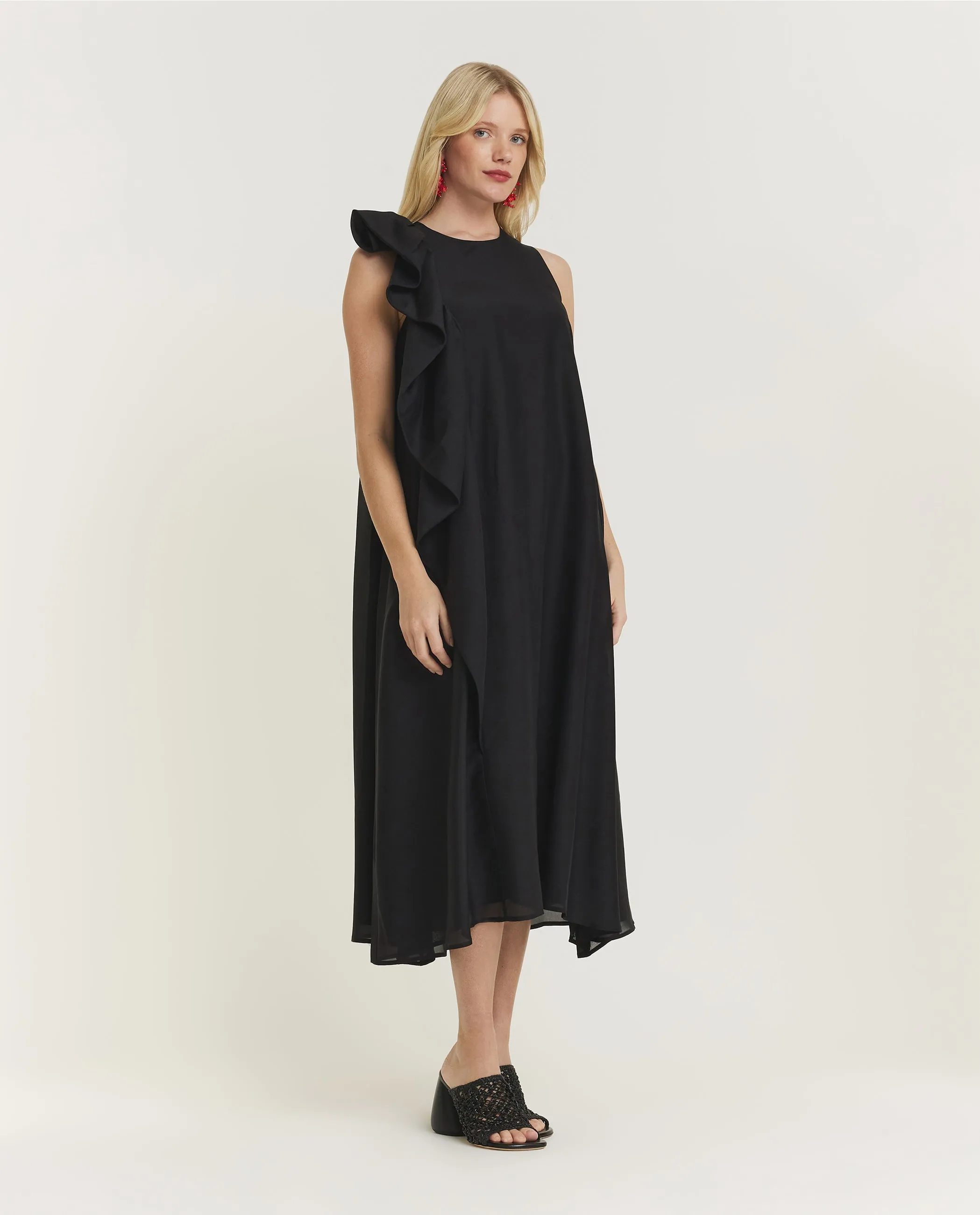 Floral Shoulder Jurk - Zwart sold by Pauw Amsterdam product image thumbnail 3