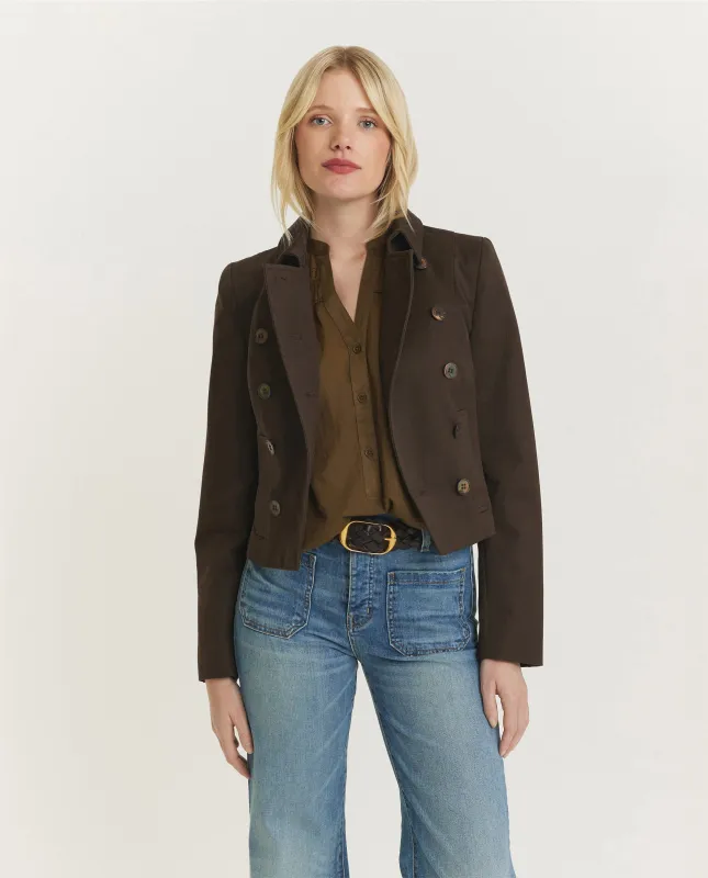 Cropped Katoenen Blazer - Bruin sold by Pauw Amsterdam