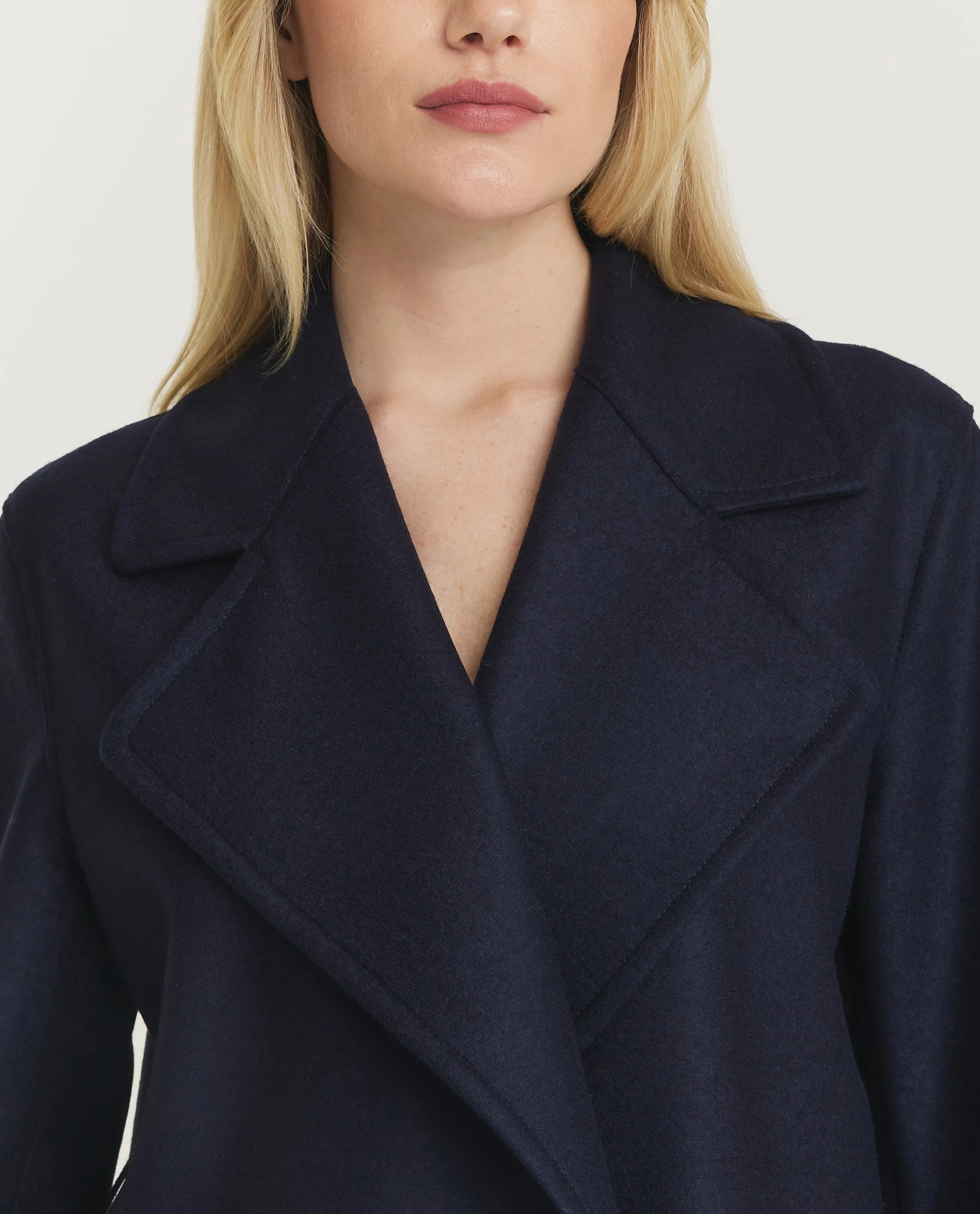 Wollen Jas met Ceintuur - Donkerblauw sold by Pauw Amsterdam product image thumbnail 2