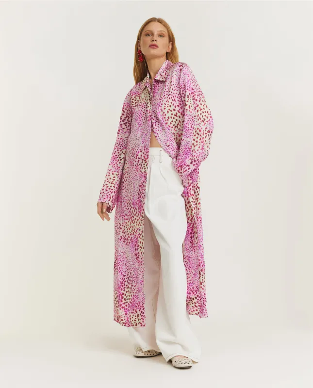 Geprinte Jacquard Jas - Roze sold by Pauw Amsterdam