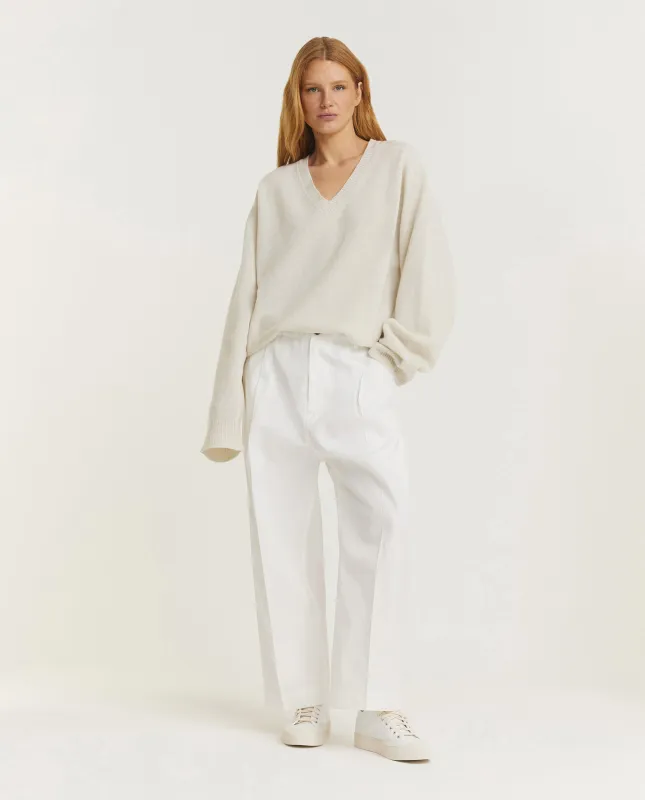 Geplooide Katoenen Broek - Ecru sold by Pauw Amsterdam