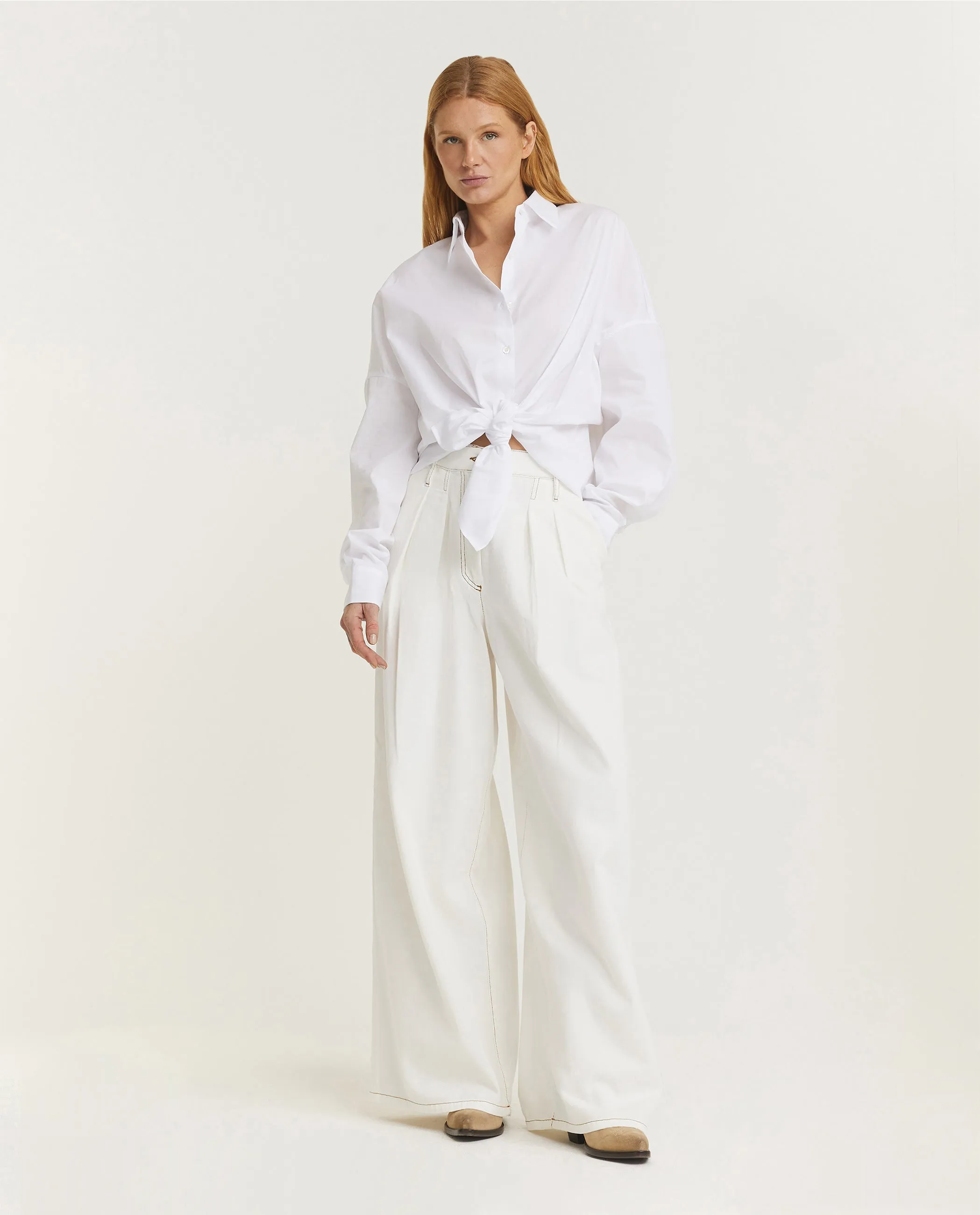 Geplooide Spijkerbroek - Ecru sold by Pauw Amsterdam