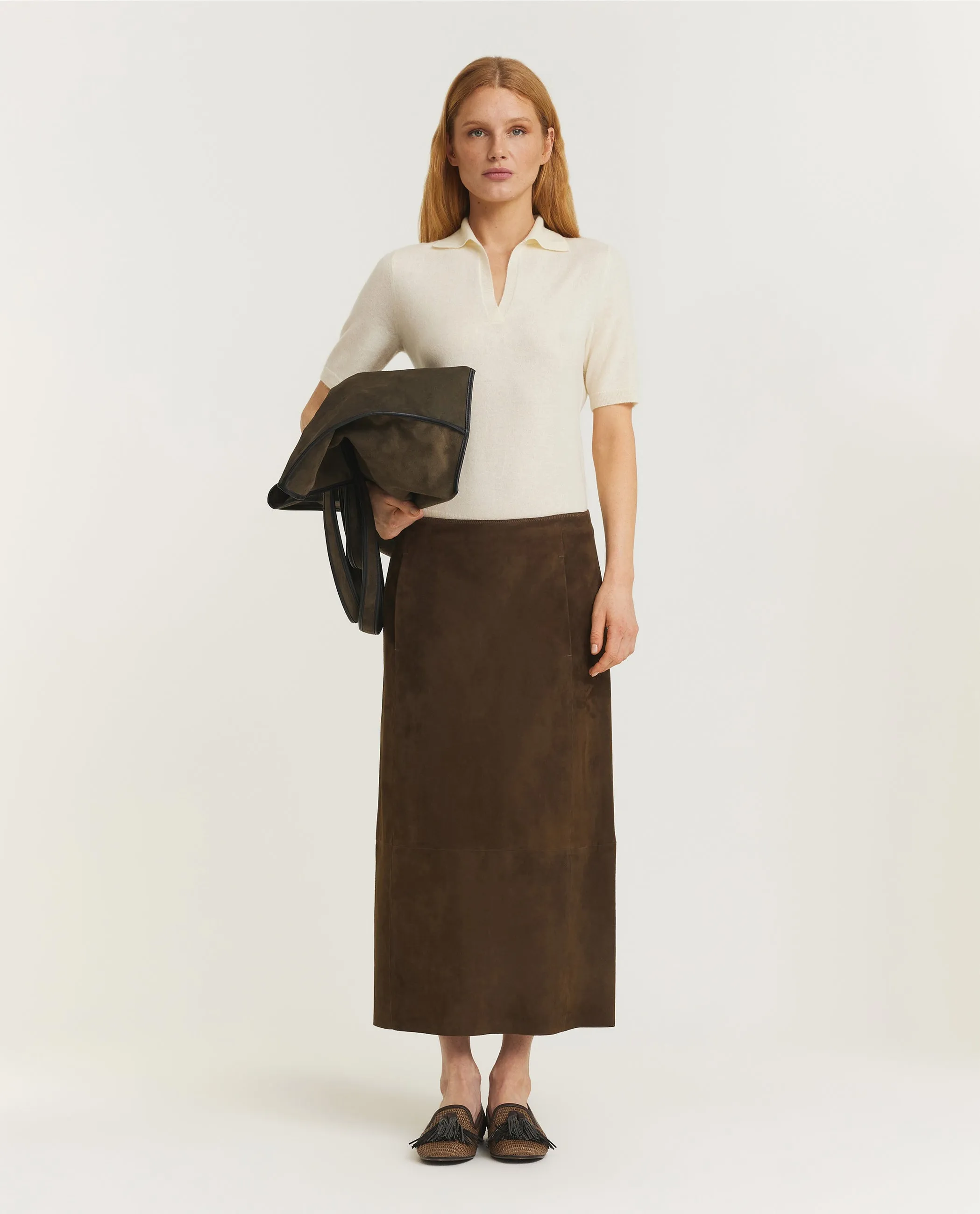 Suede Midi Skirt - Bruin sold by Pauw Amsterdam product image thumbnail 5