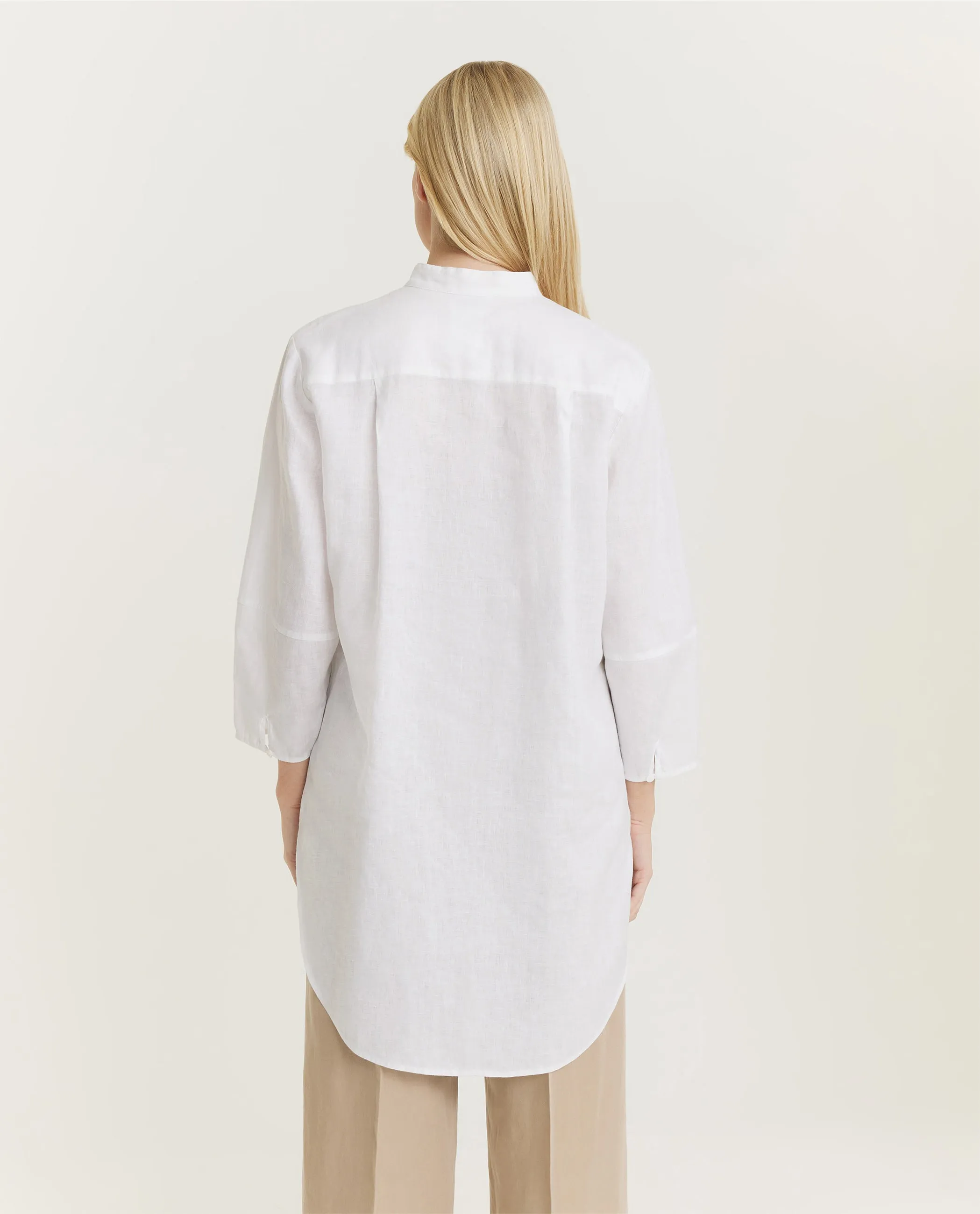 Linnen Mandarin Shirt - Wit sold by Pauw Amsterdam product image thumbnail 5