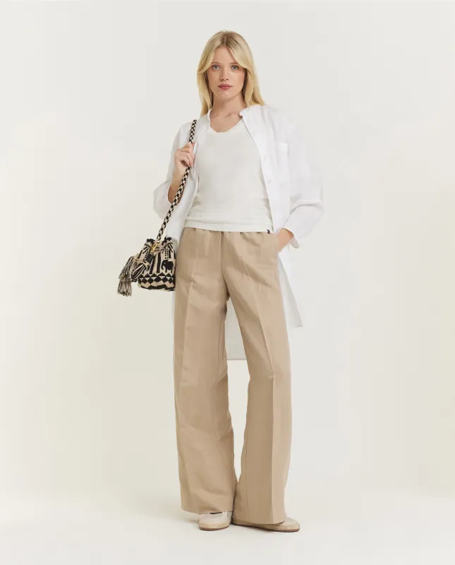 Linnen Broek - Lichtbruin sold by Pauw Amsterdam