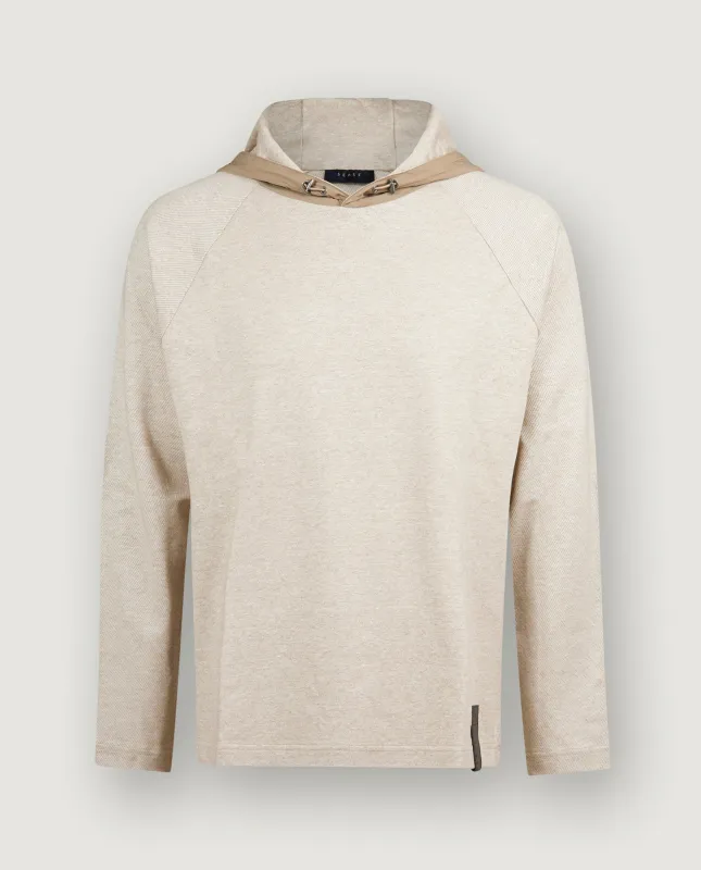 Linnen Mix Raglan Hoodie - Lichtbruin sold by Pauw Amsterdam