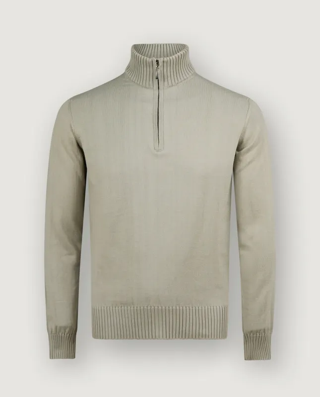 Katoenen Half Zip Trui - Groen sold by Pauw Amsterdam