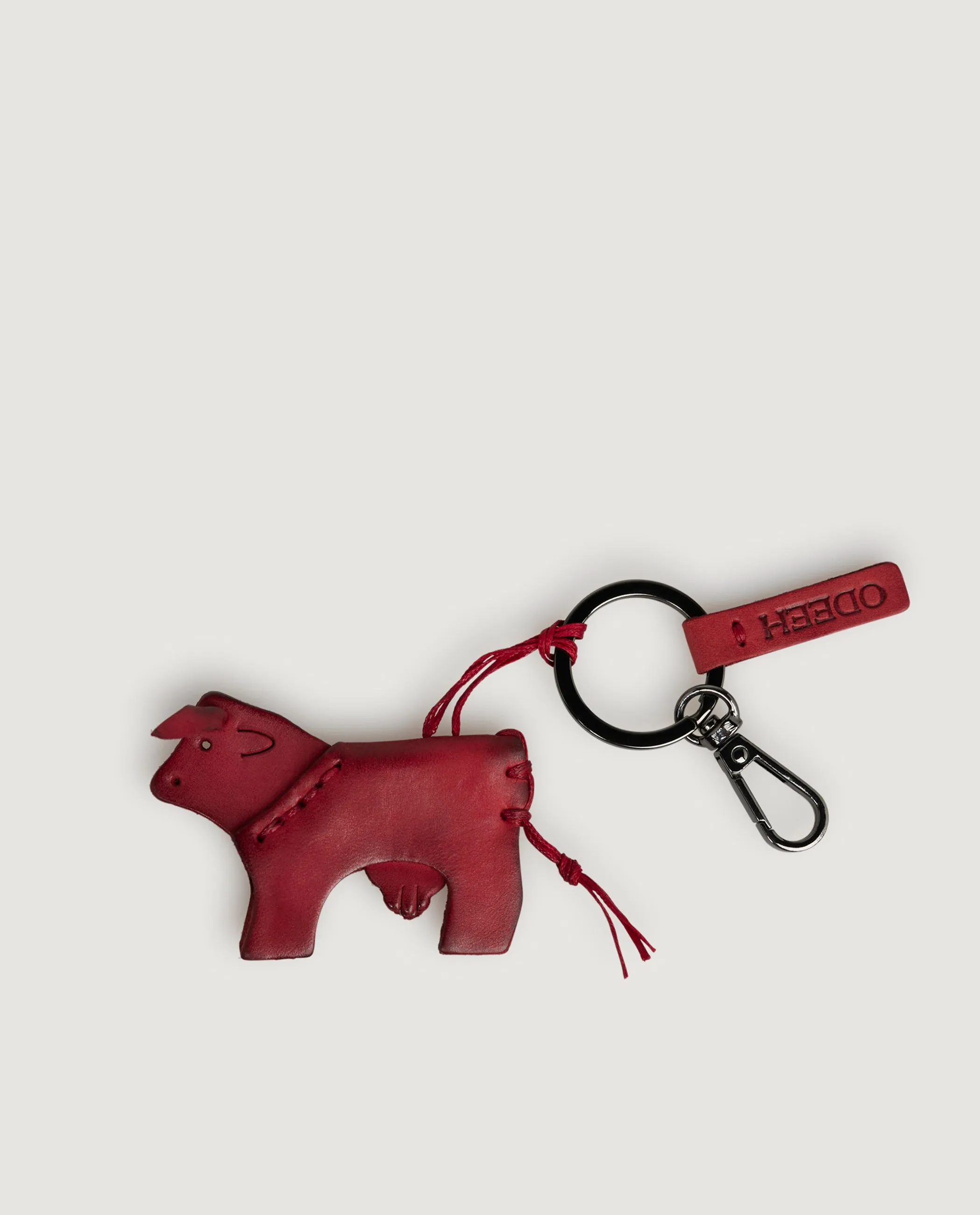 Lederen Koe Sleutelhanger - Rood sold by Pauw Amsterdam