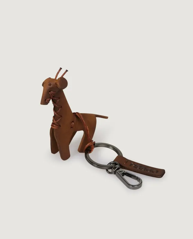 Lederen Giraffe Sleutelhanger - Bruin sold by Pauw Amsterdam