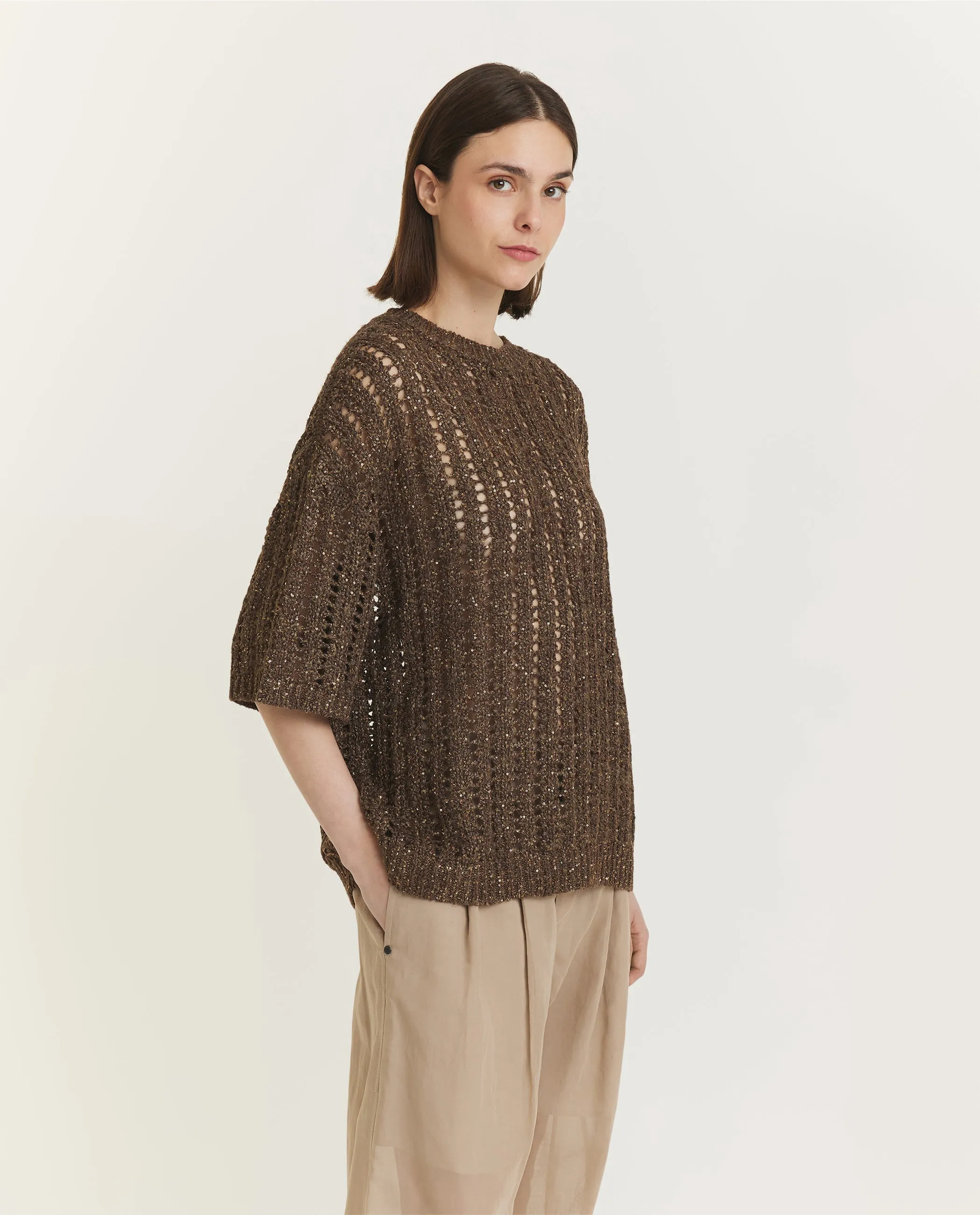 Korte Mouwen Sweater - Bruin sold by Pauw Amsterdam product image thumbnail 2