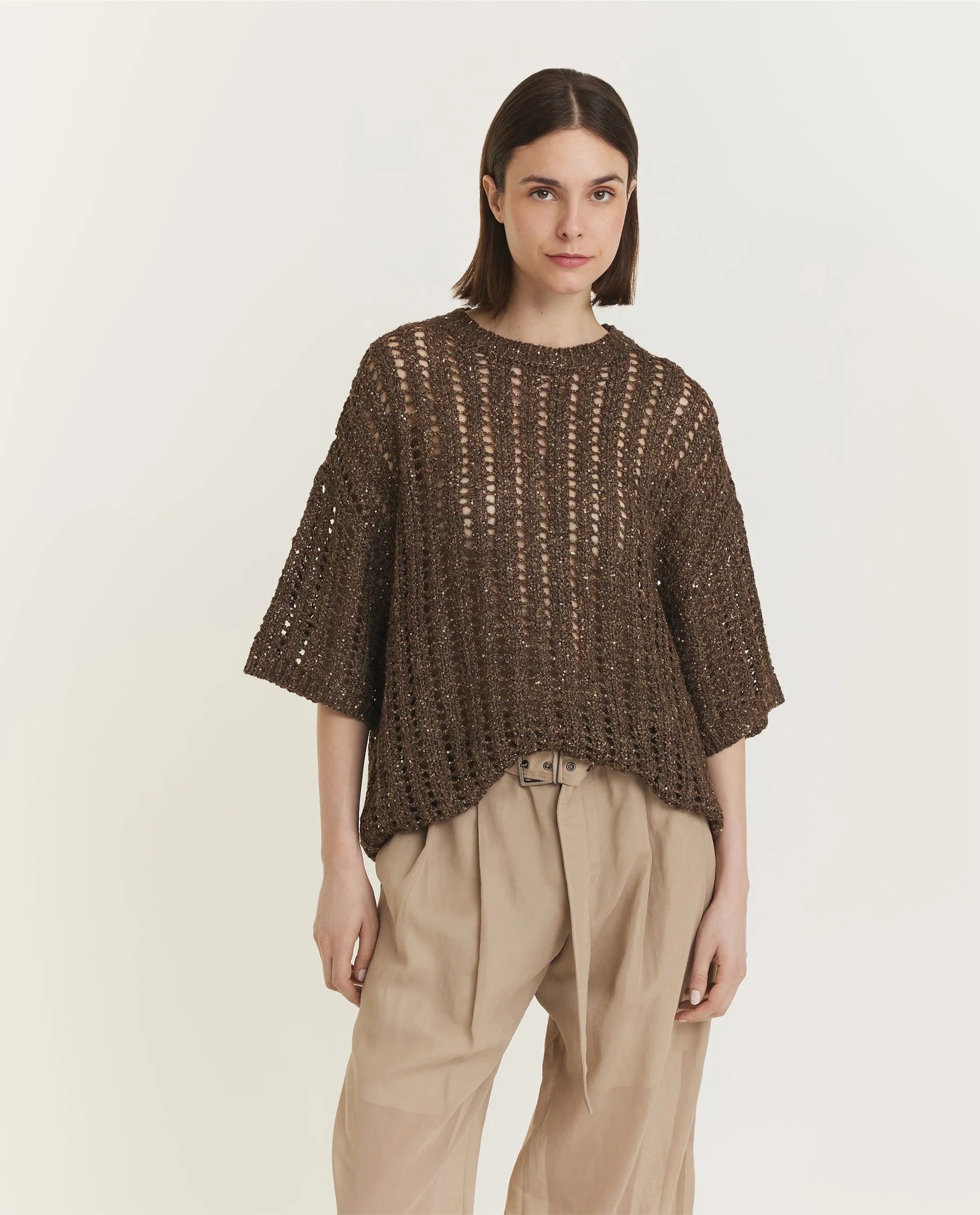 Korte Mouwen Sweater - Bruin sold by Pauw Amsterdam