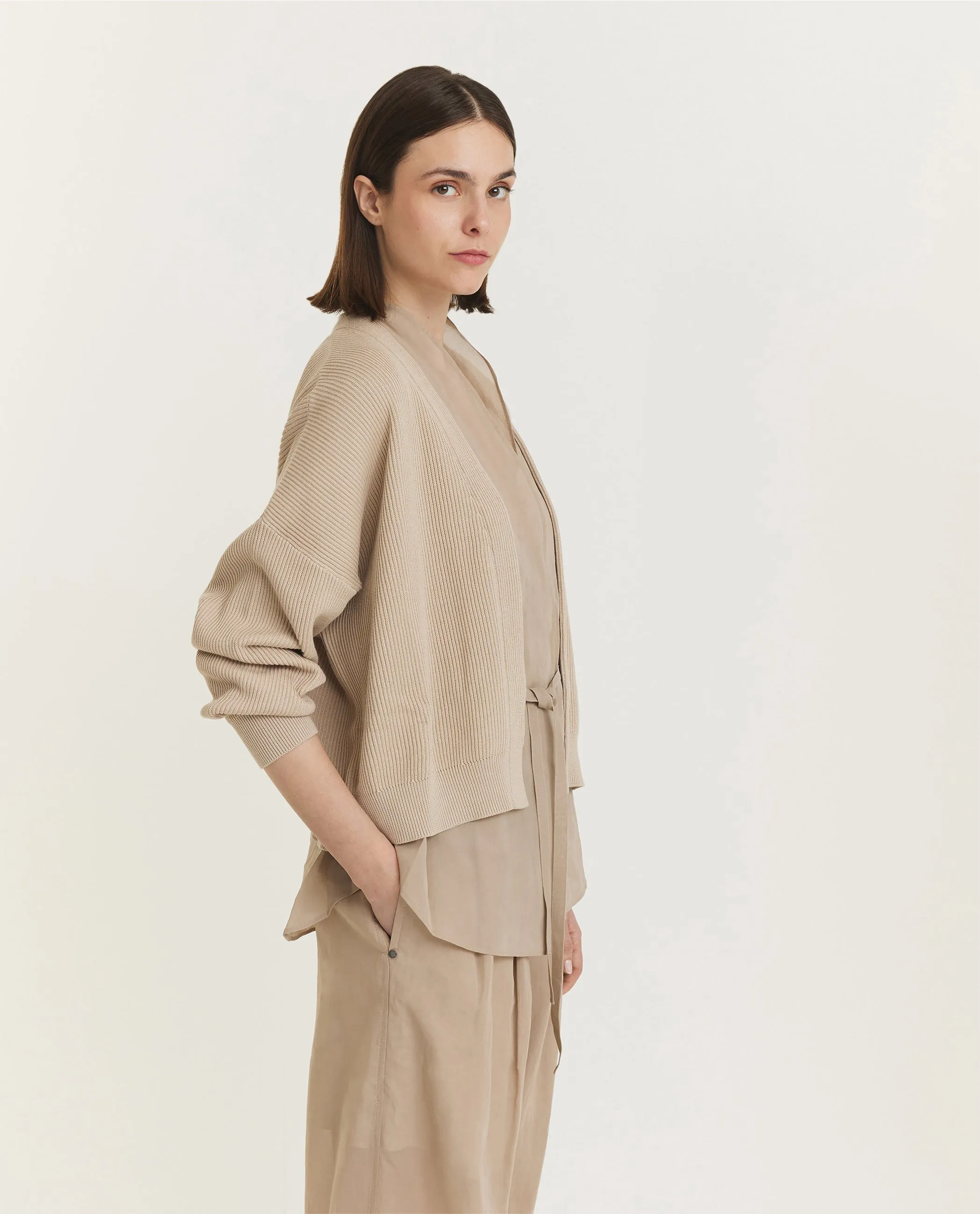 Gelaagde Cardigan - Lichtbruin sold by Pauw Amsterdam product image thumbnail 4