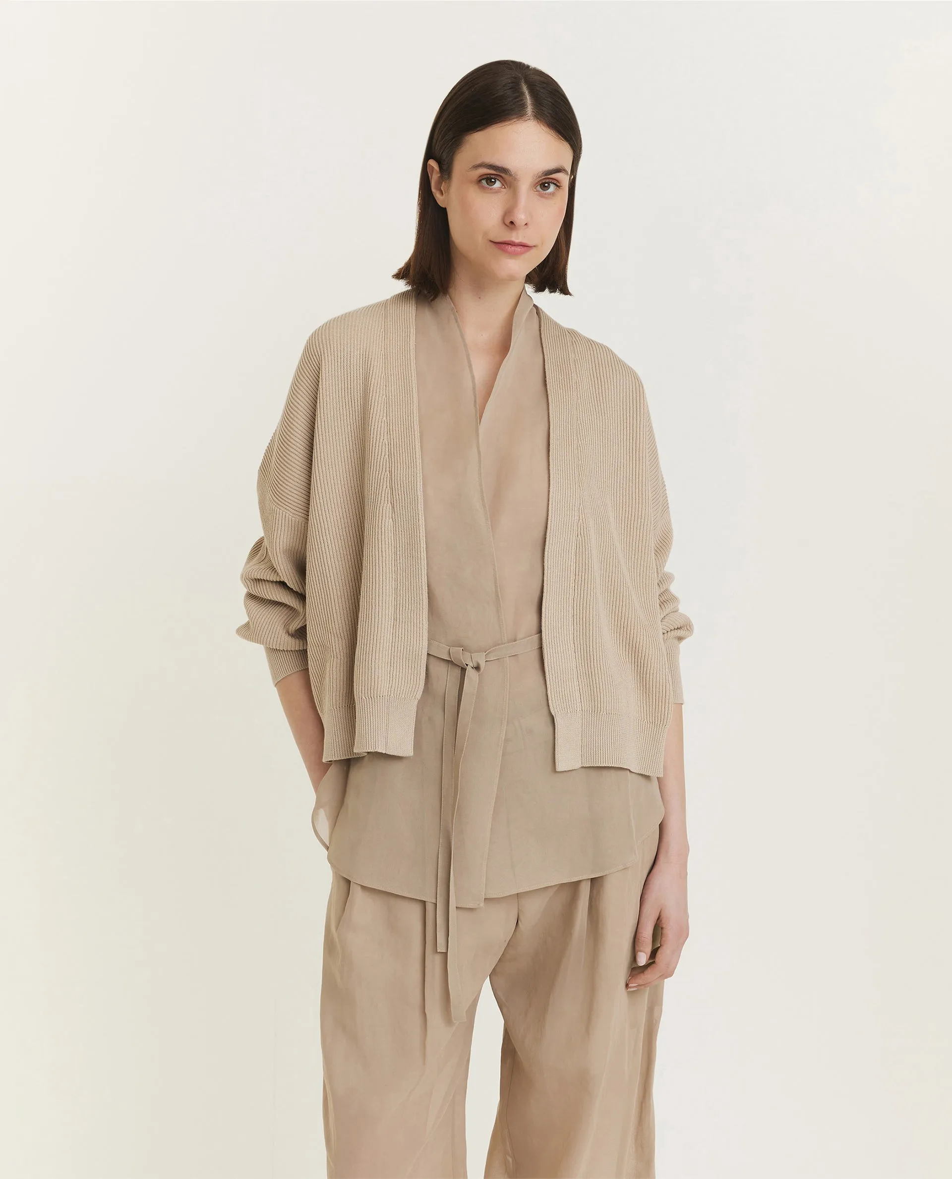 Gelaagde Cardigan - Lichtbruin sold by Pauw Amsterdam