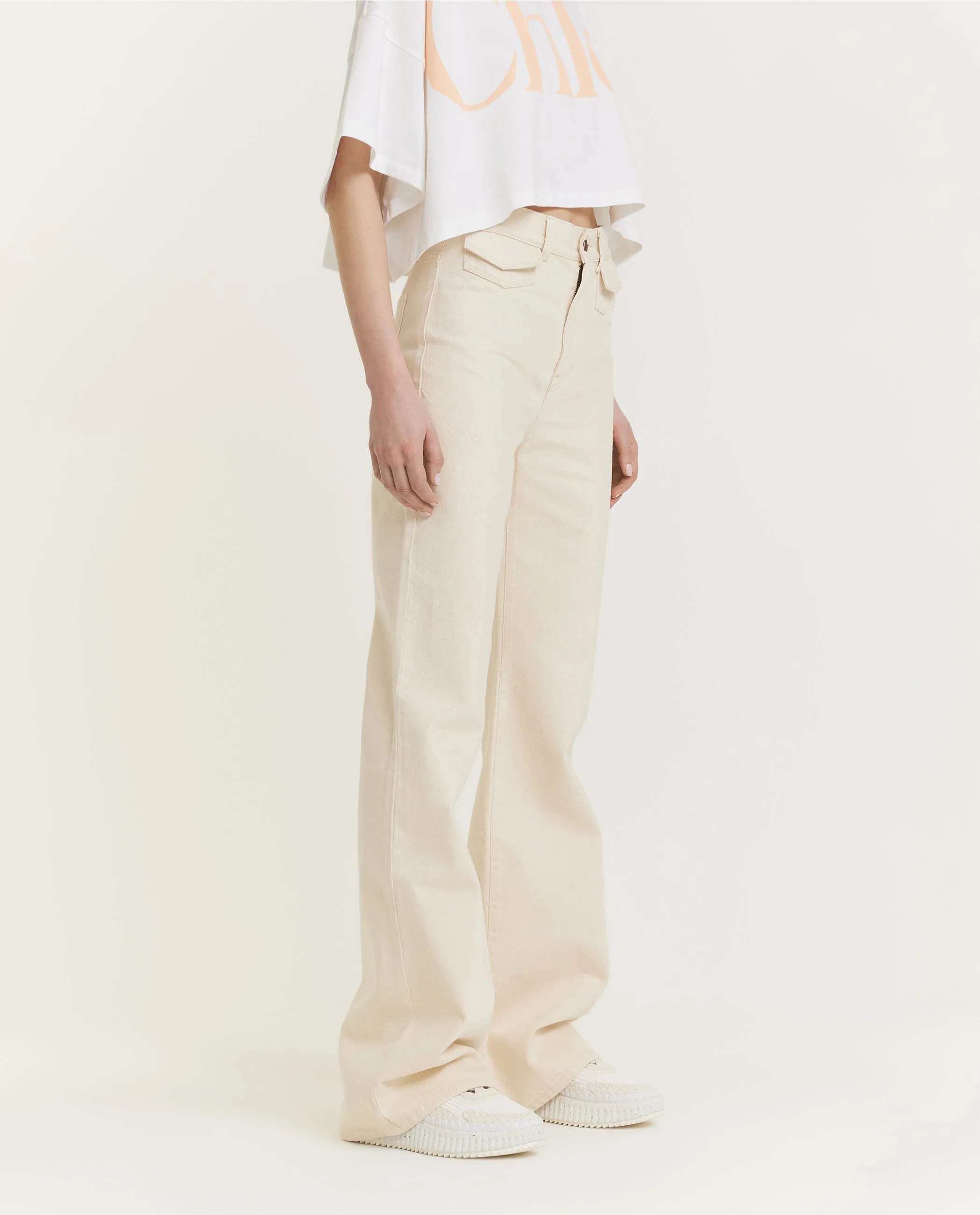 Pure Katoenen Flare Jeans - offline only - Ecru sold by Pauw Amsterdam product image thumbnail 3