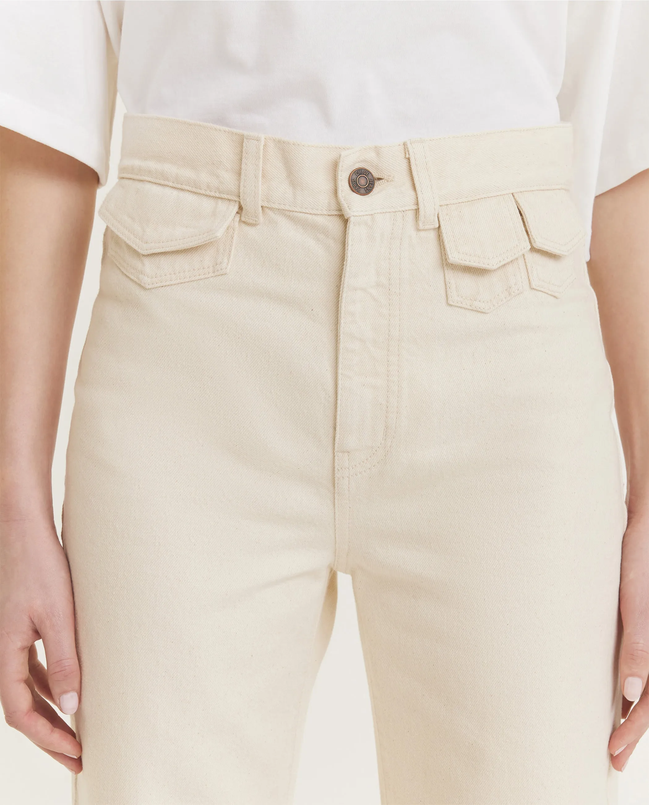 Pure Katoenen Flare Jeans - offline only - Ecru sold by Pauw Amsterdam product image thumbnail 5