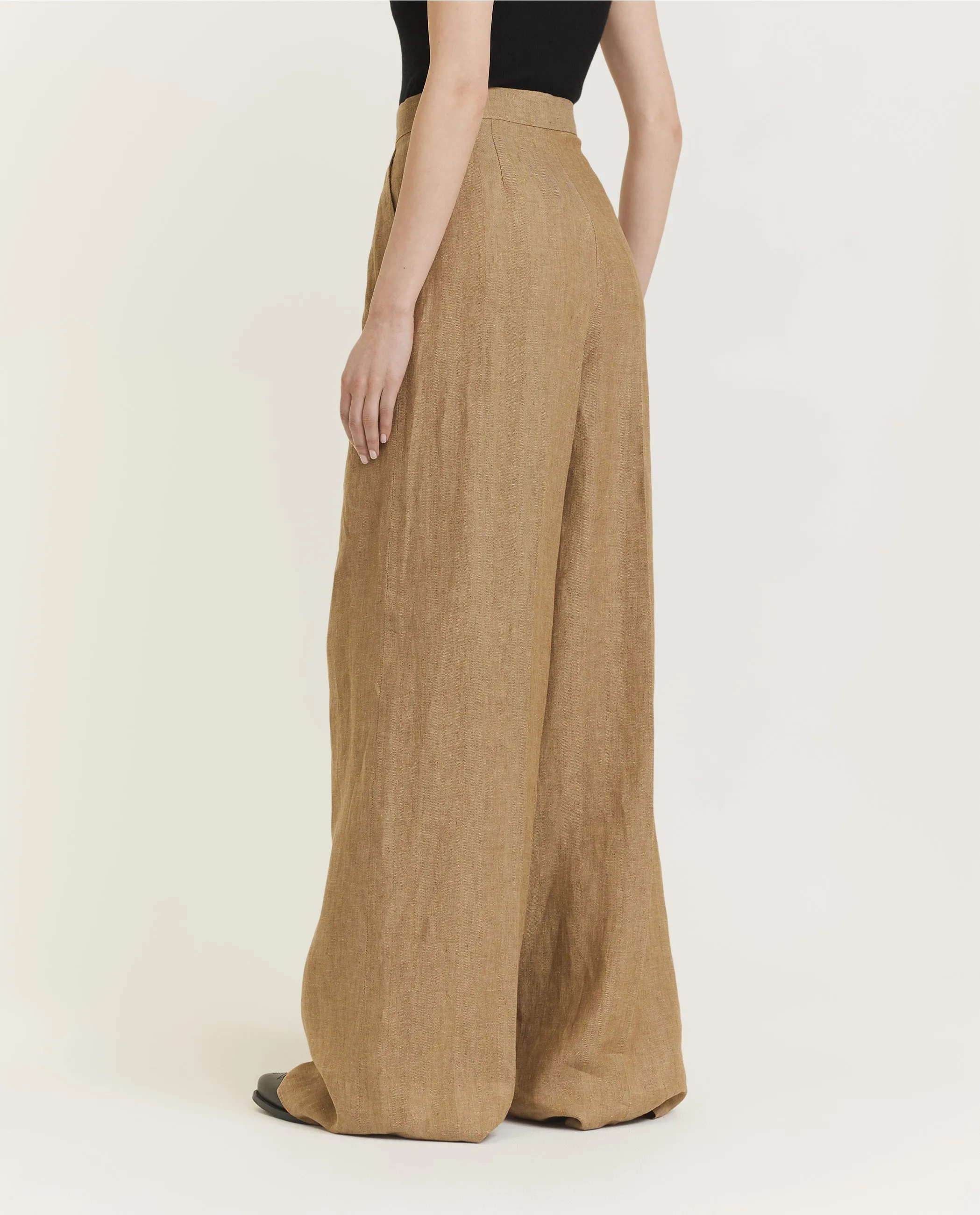 Linnen Visgraat Broek - Lichtbruin sold by Pauw Amsterdam product image thumbnail 4