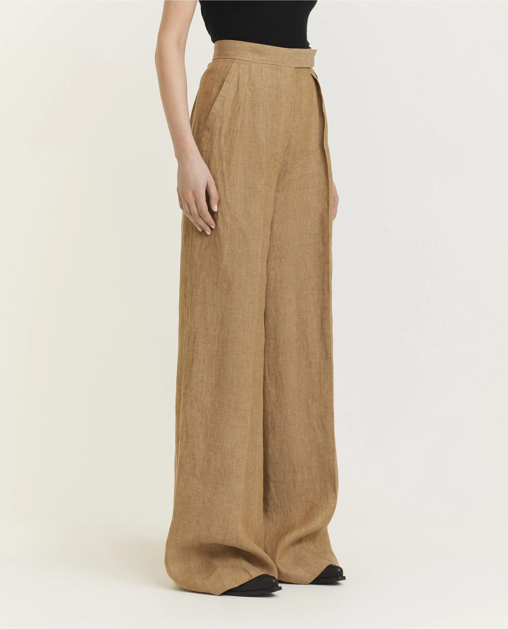 Linnen Visgraat Broek - Lichtbruin sold by Pauw Amsterdam product image thumbnail 3