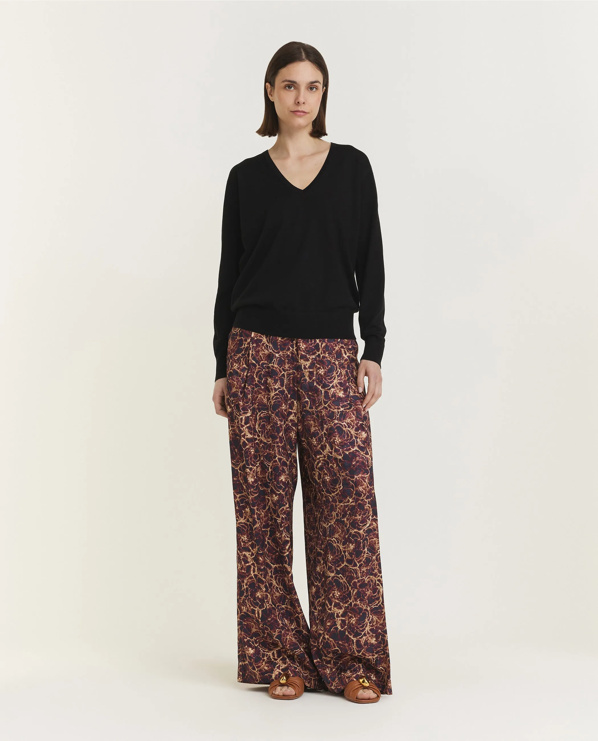 Floral Geprinte Broek - Bruin sold by Pauw Amsterdam