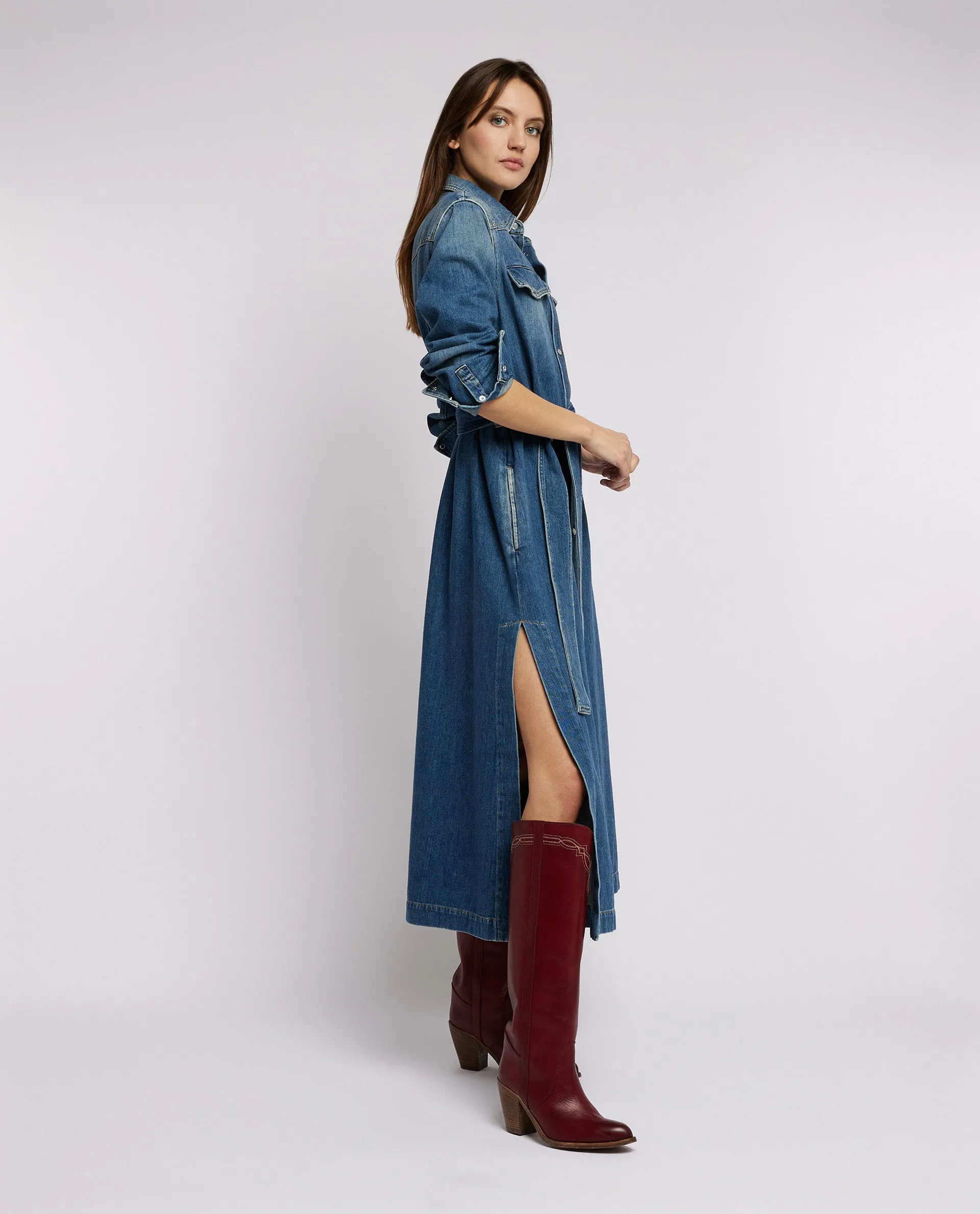 Denim Shirt Jurk sold by Pauw Amsterdam product image thumbnail 2