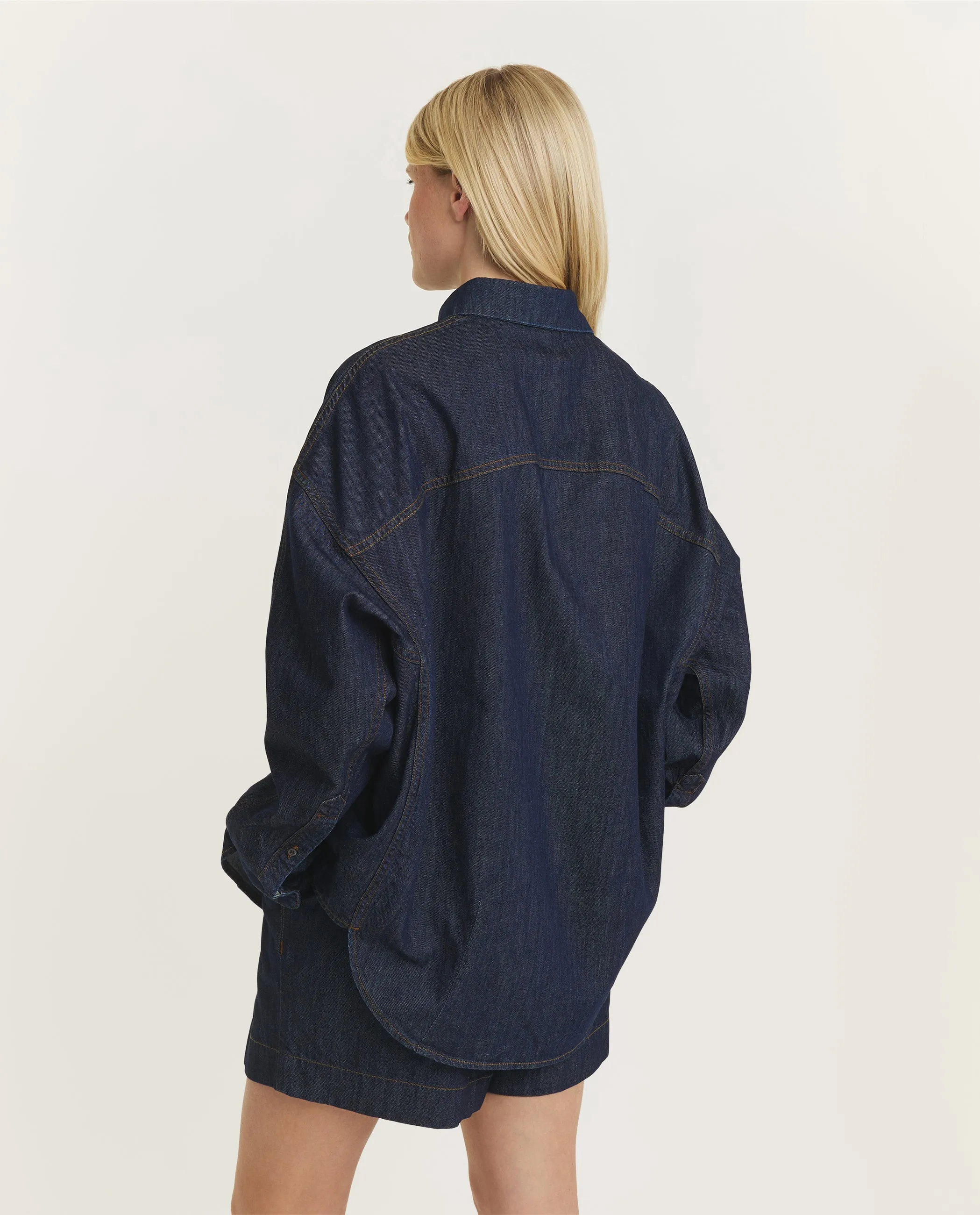 Denim Cocoon Shirt - Donkerblauw sold by Pauw Amsterdam product image thumbnail 5